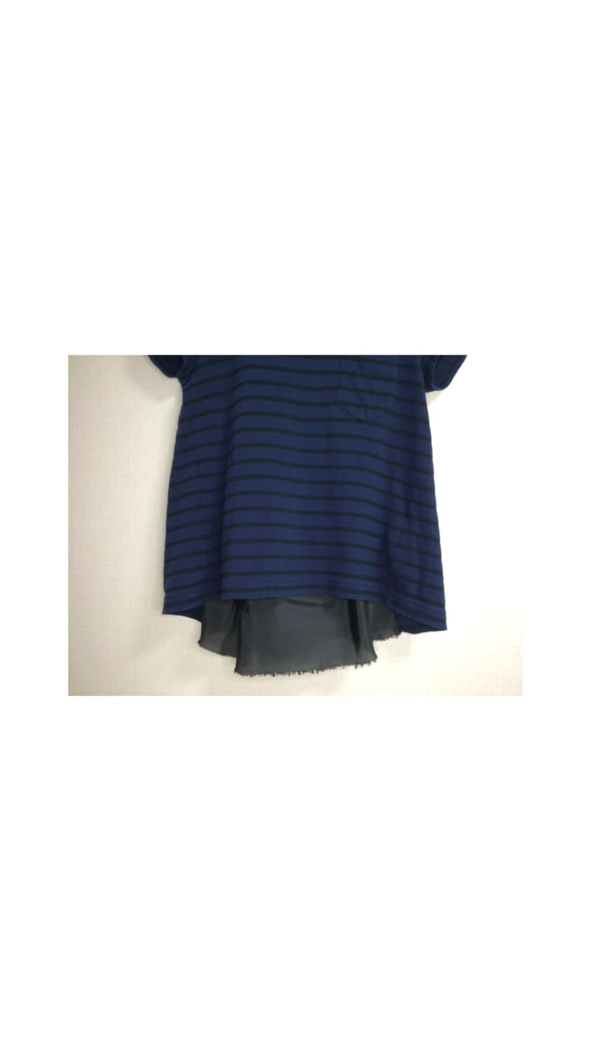 Sacai luck 사카이럭 네이비 스트라이프 백 프릴 반팔 상품이미지3