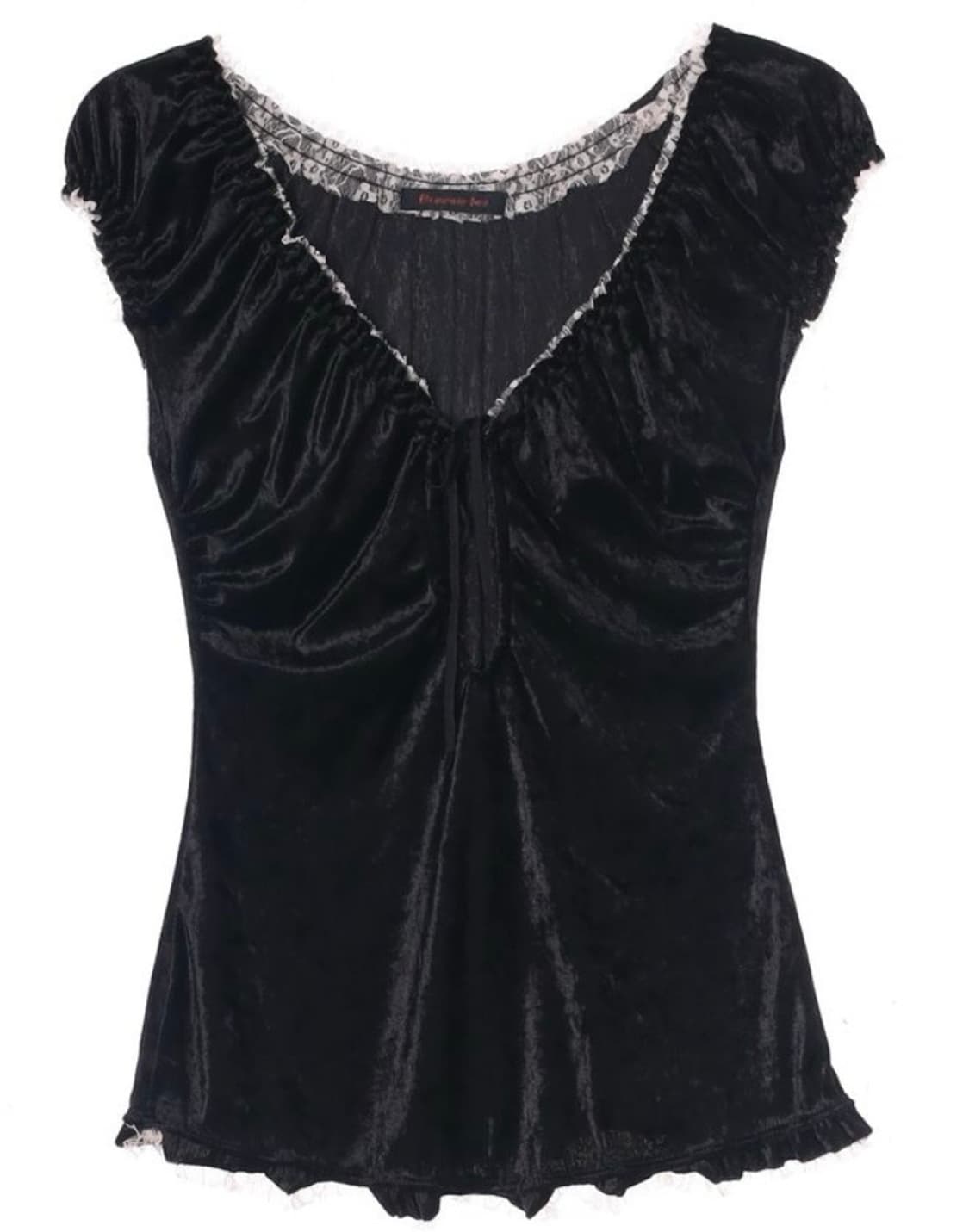 폴리 벨로아 민소매 빈티지 블라우스 상품이미지1