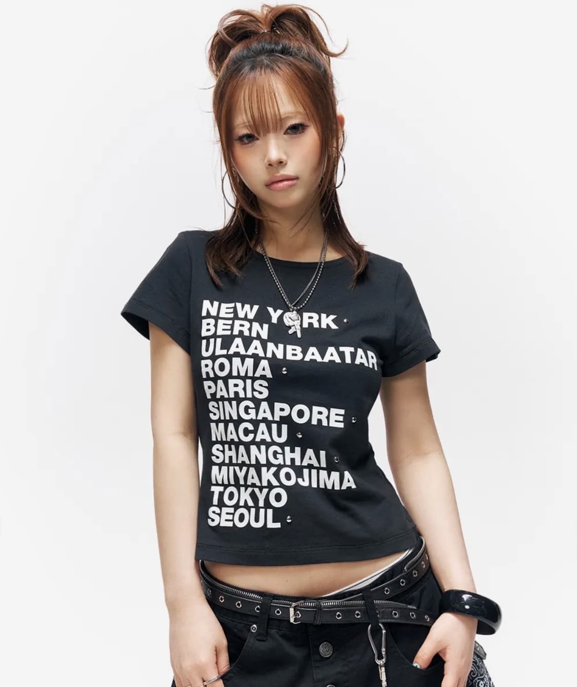 스키즘 인듀싱 월드라인 그래픽 반팔 티셔츠 블랙 상품이미지1