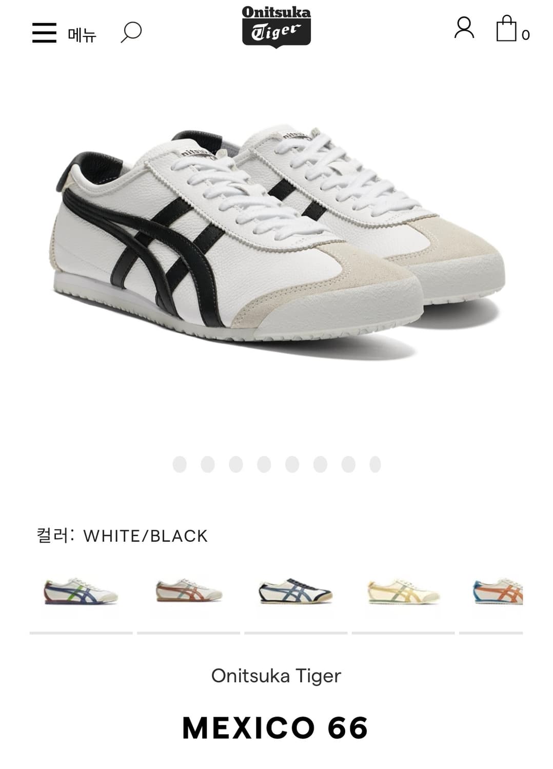오니츠카 타이거 멕시코 66 화이트/블랙 250(새상품) 상품이미지1