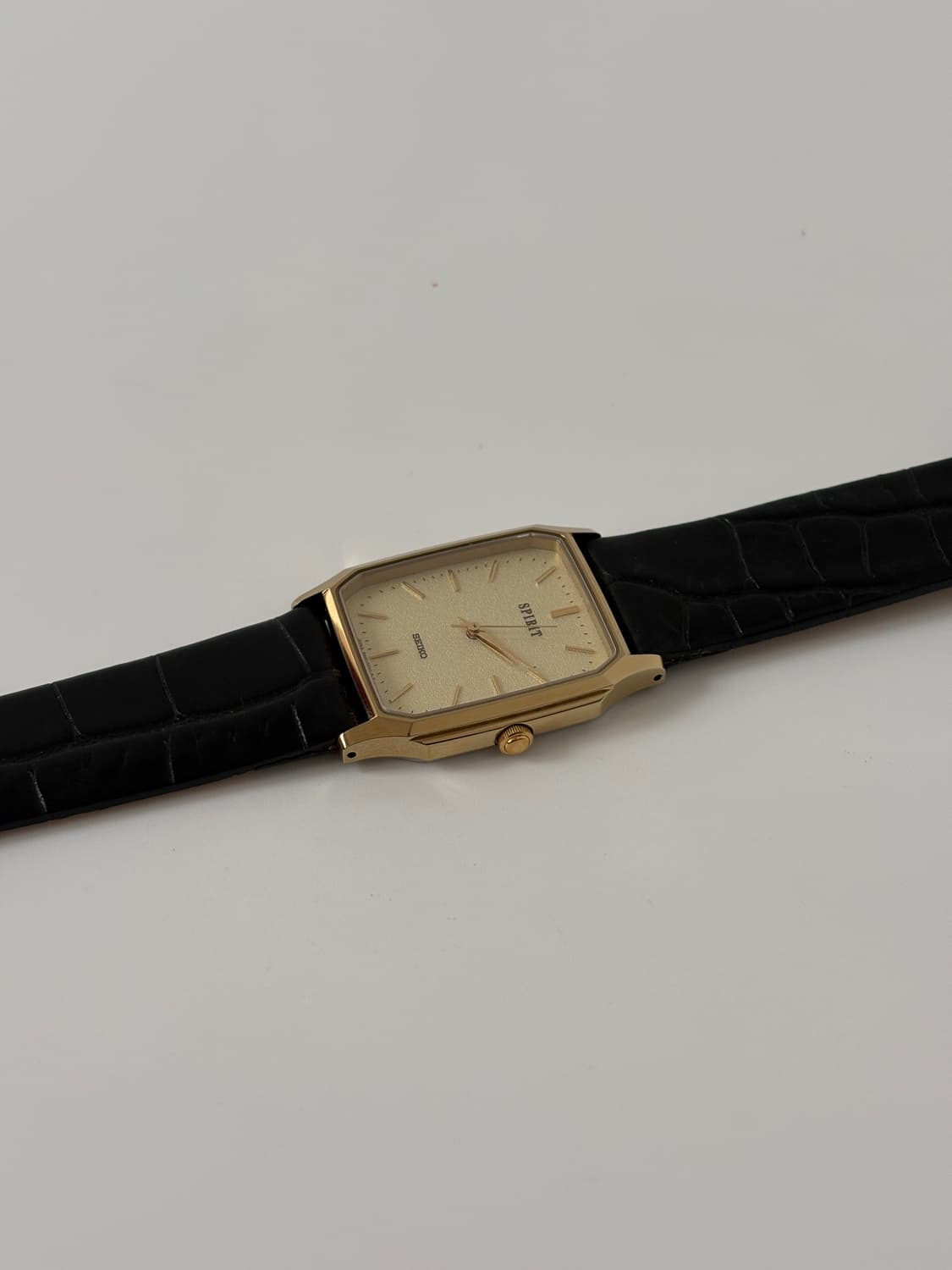 세이코 1980년대 Spirit 텍스쳐 다이얼 골드 탱크 쿼츠 남성 상품이미지5