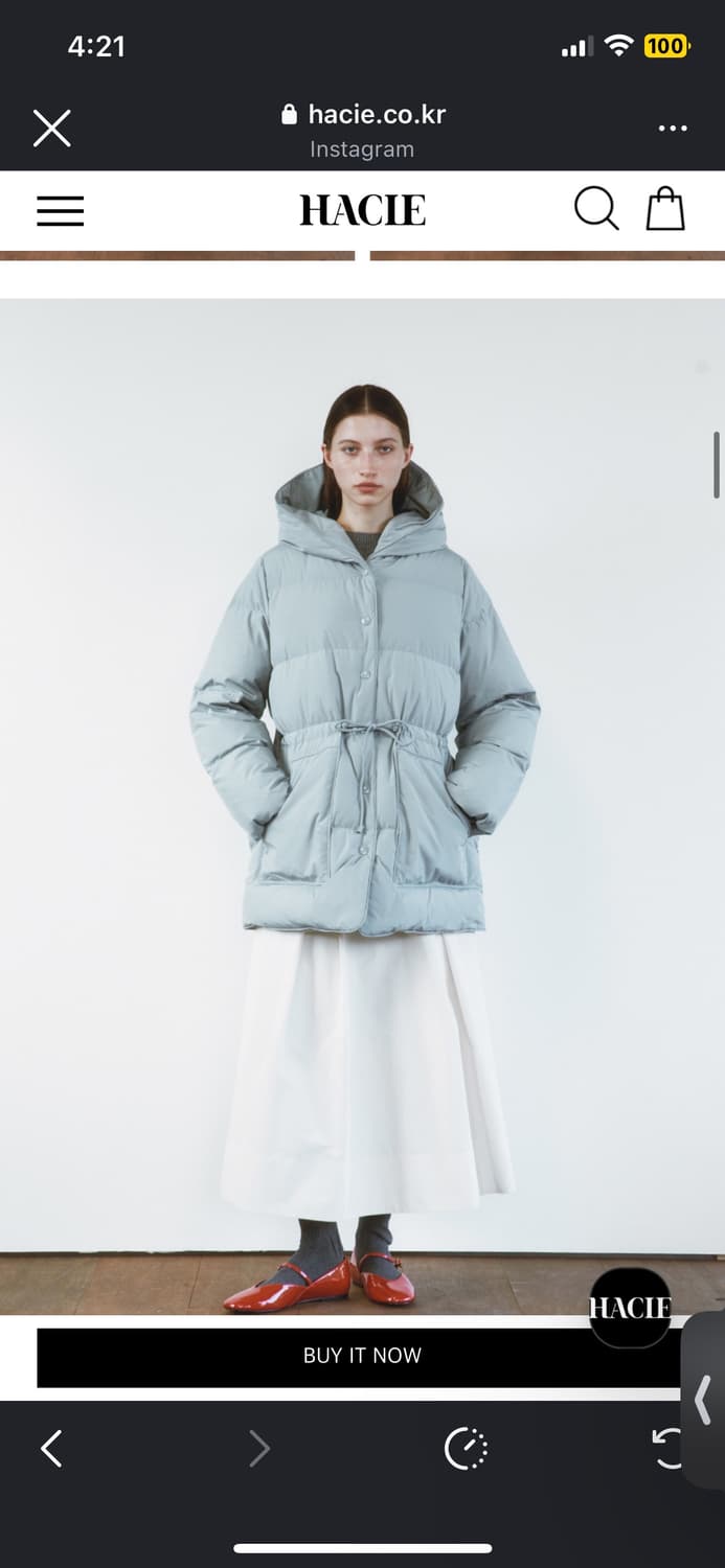 하시에 패딩 헤비 덤플링 다운 블루그레이 S 상품이미지1