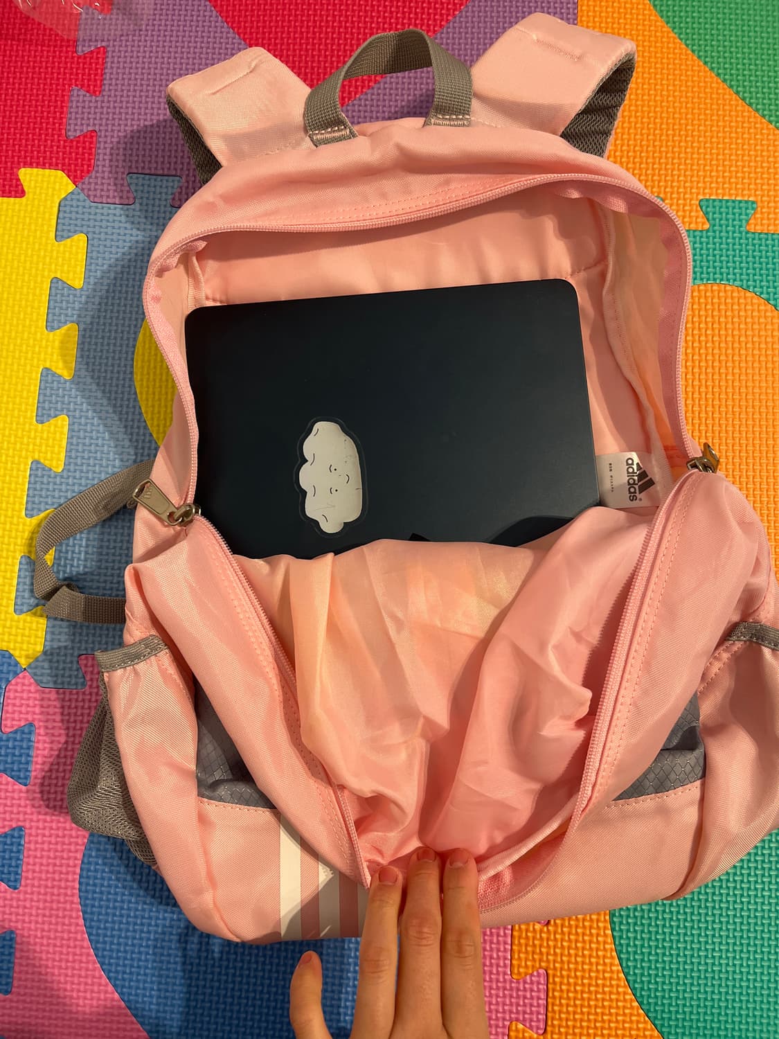 아디다스 베이비 핑크 백팩 🎀 왼쪽 상품이미지4