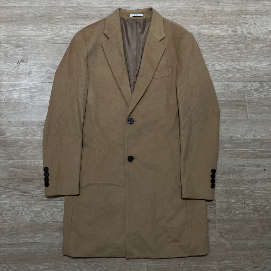 지오지아 슬림핏 캐시미어 싱글 롱코트 [베이지] M/95 상품이미지1