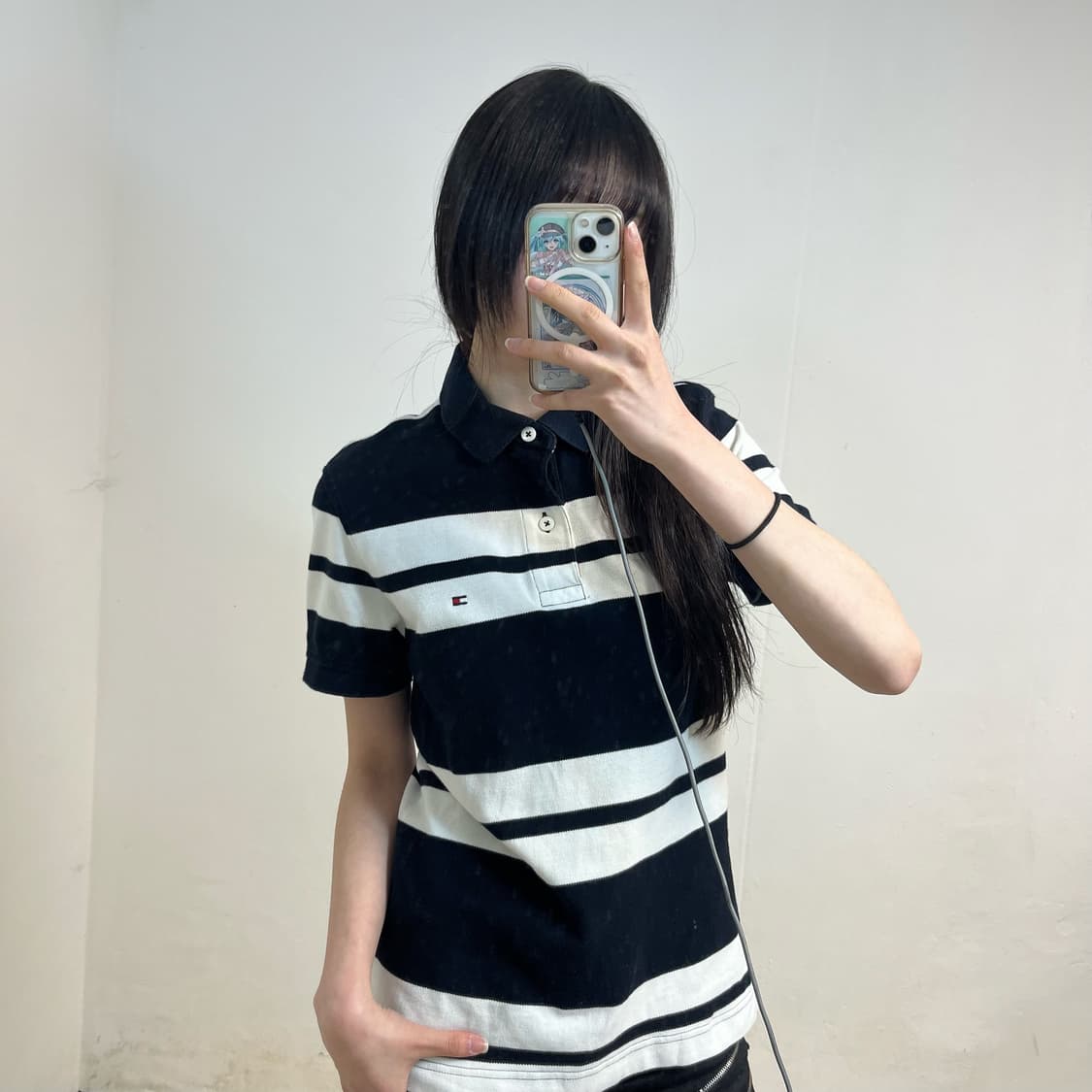 Tommy Hilfiger navy striped collar tee 상품이미지2