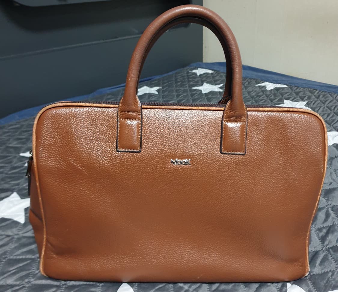 MOOK 무크 클래식 소가죽 비지니스 가방 브라운 상품이미지1