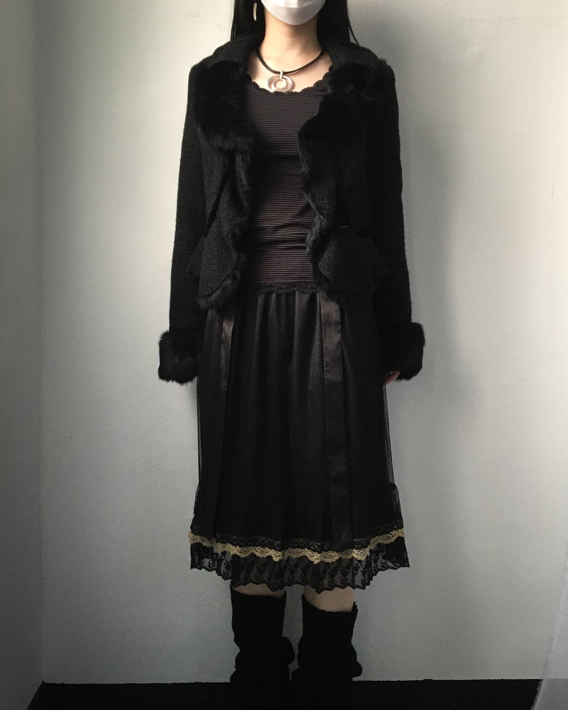 Fur trimming belted jacket 상품이미지6