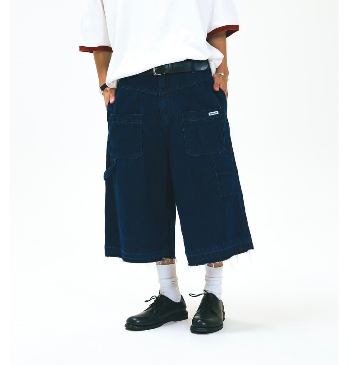 앵글런 벌룬 버뮤다 데님쇼츠 상품이미지2