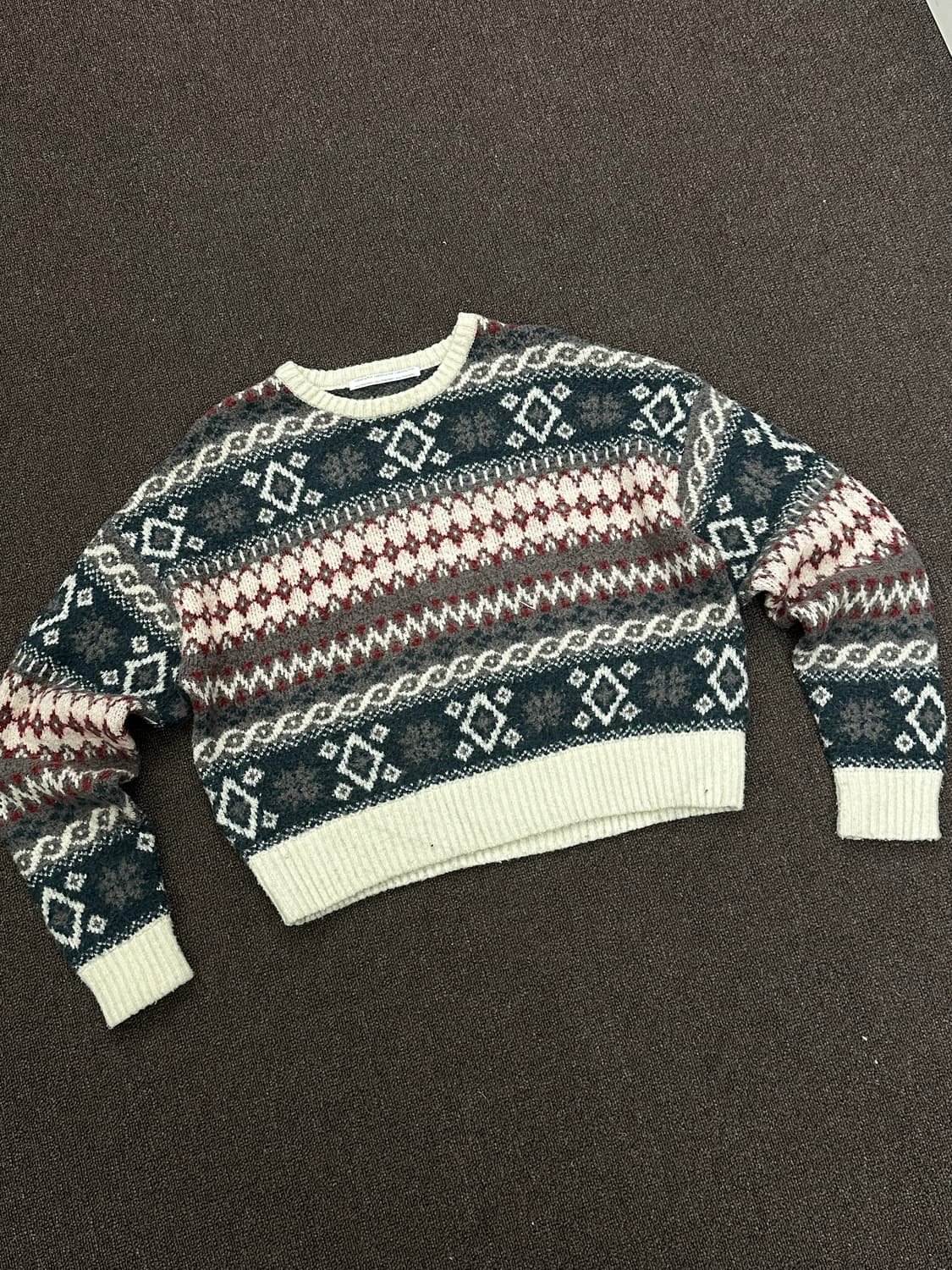 OS)Pageboy 빈티지 노르딕 패턴 스웨터 상품이미지1