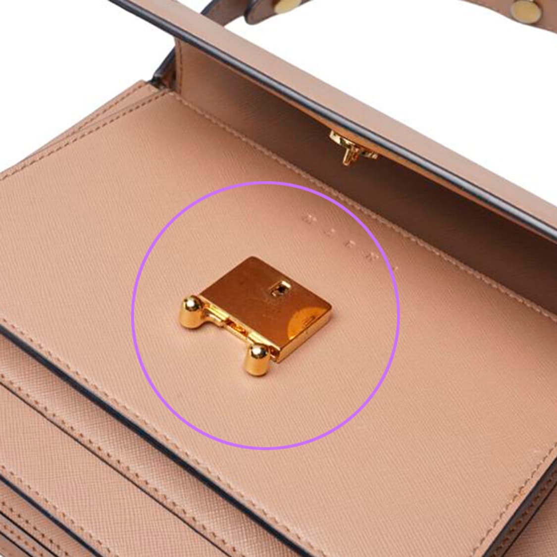 (중고) 마르니 베이지 사피아노 트렁크 미듐 숄더백 상품이미지9