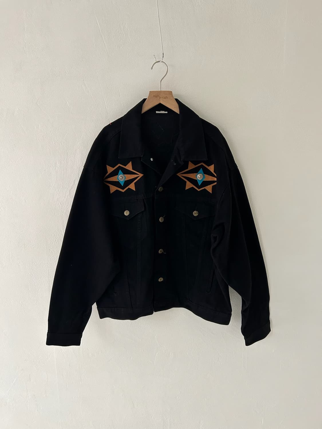 90's southwest Aztec Black Denim jacket 상품이미지1