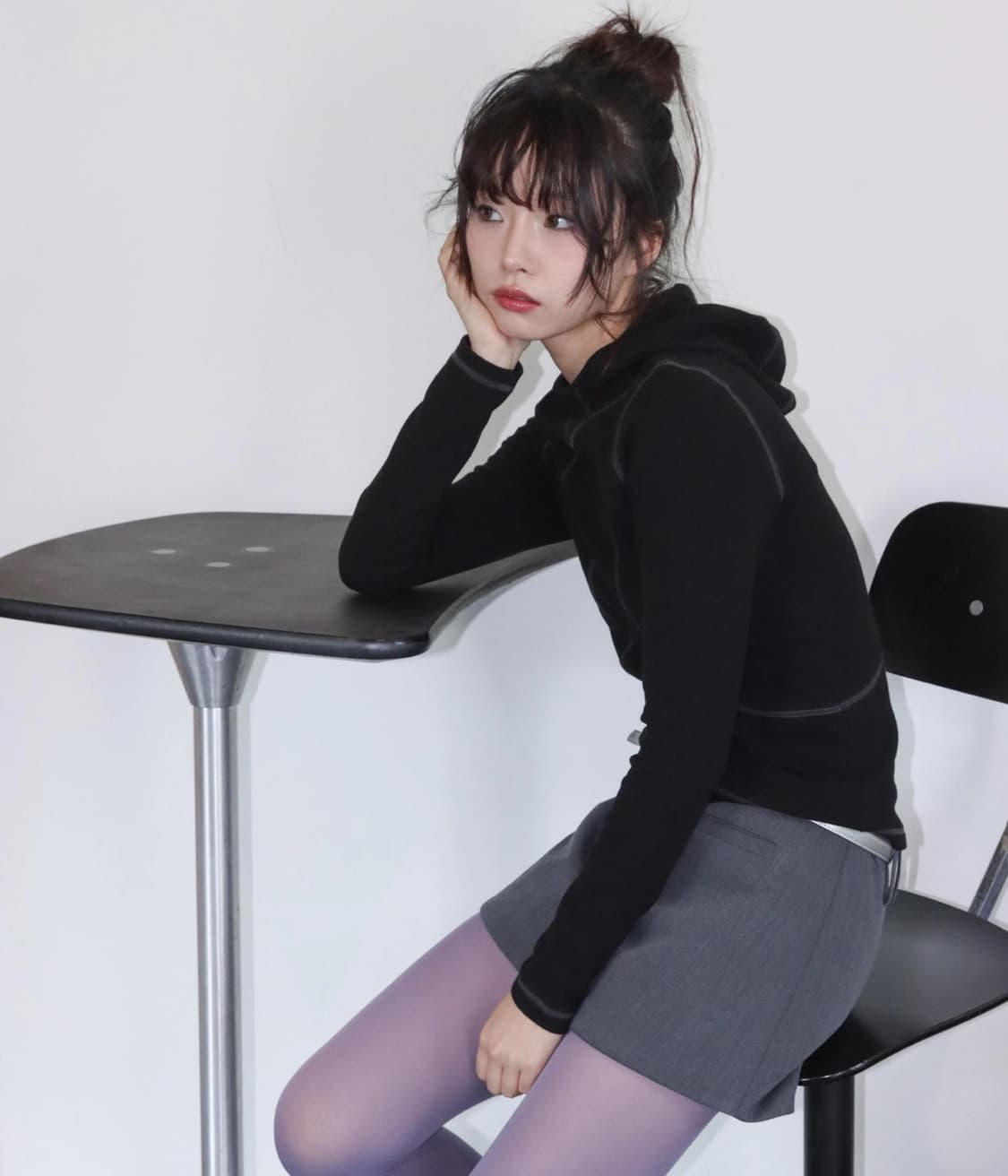 [9만원대 새상품] onska 온스카 후디 롱 슬리브 레이어드티 상품이미지3