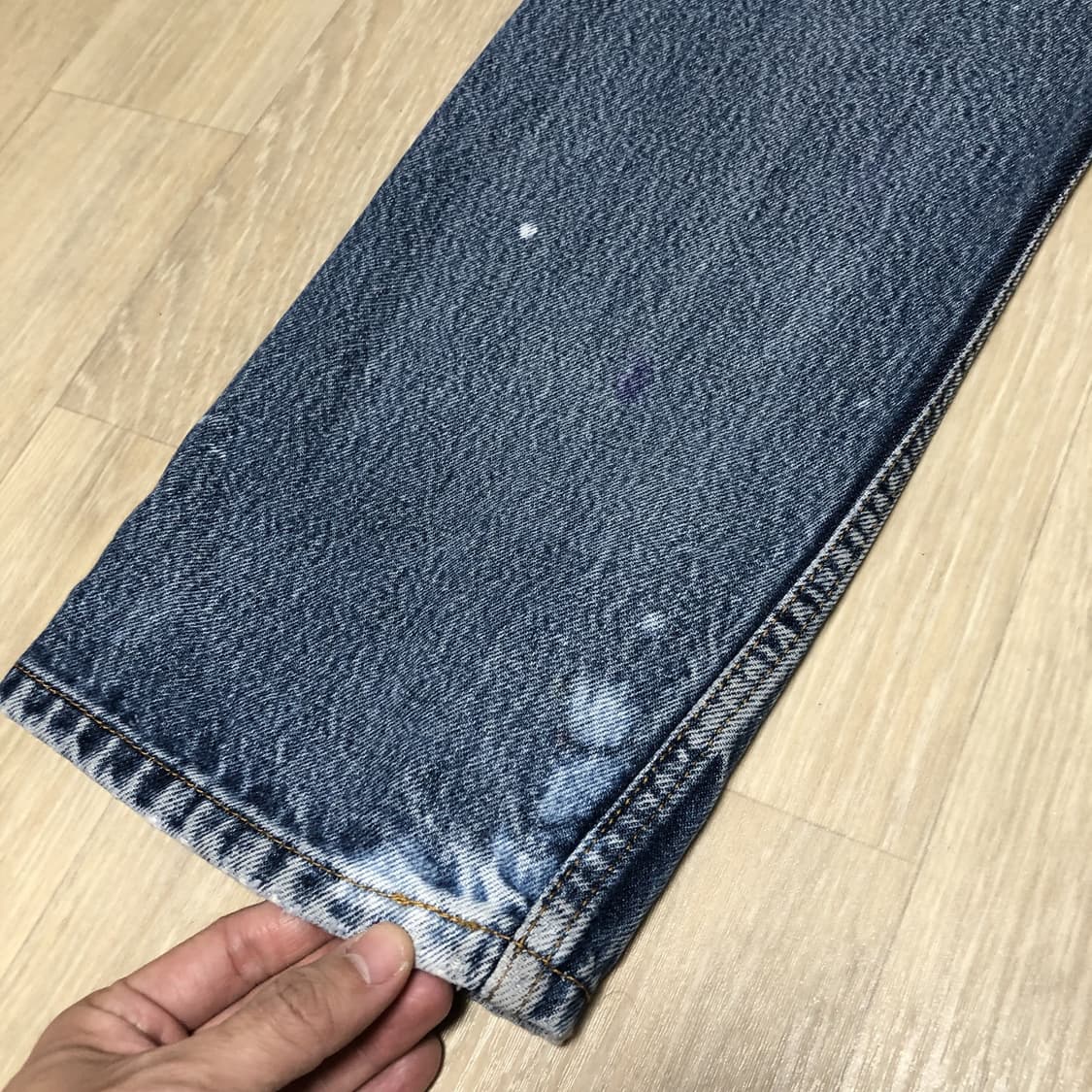 (32) 리바이스 Levi's 505 레귤러핏 페인팅 하드 워싱 데님 상품이미지7