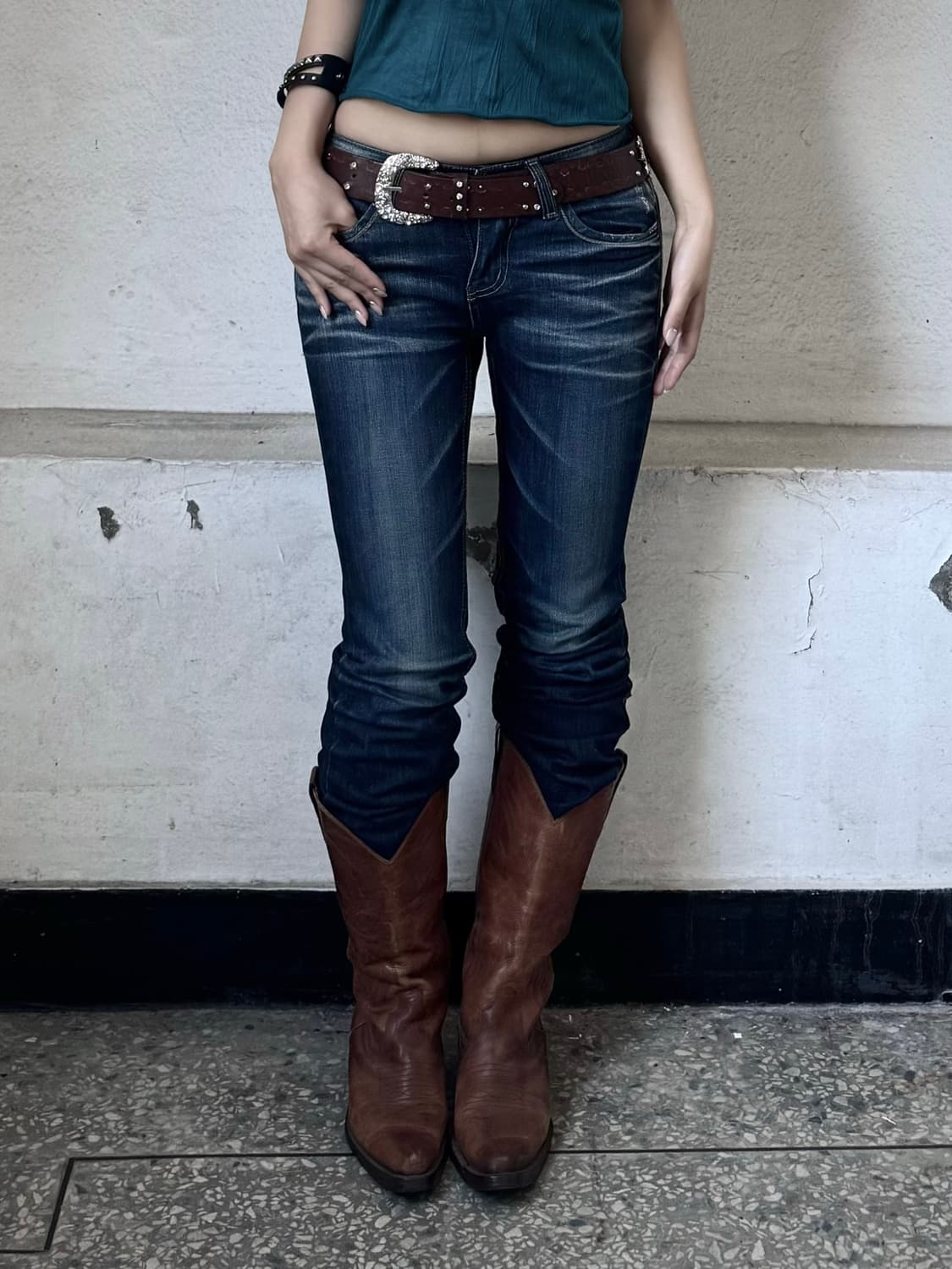Cracked denim pants 상품이미지1