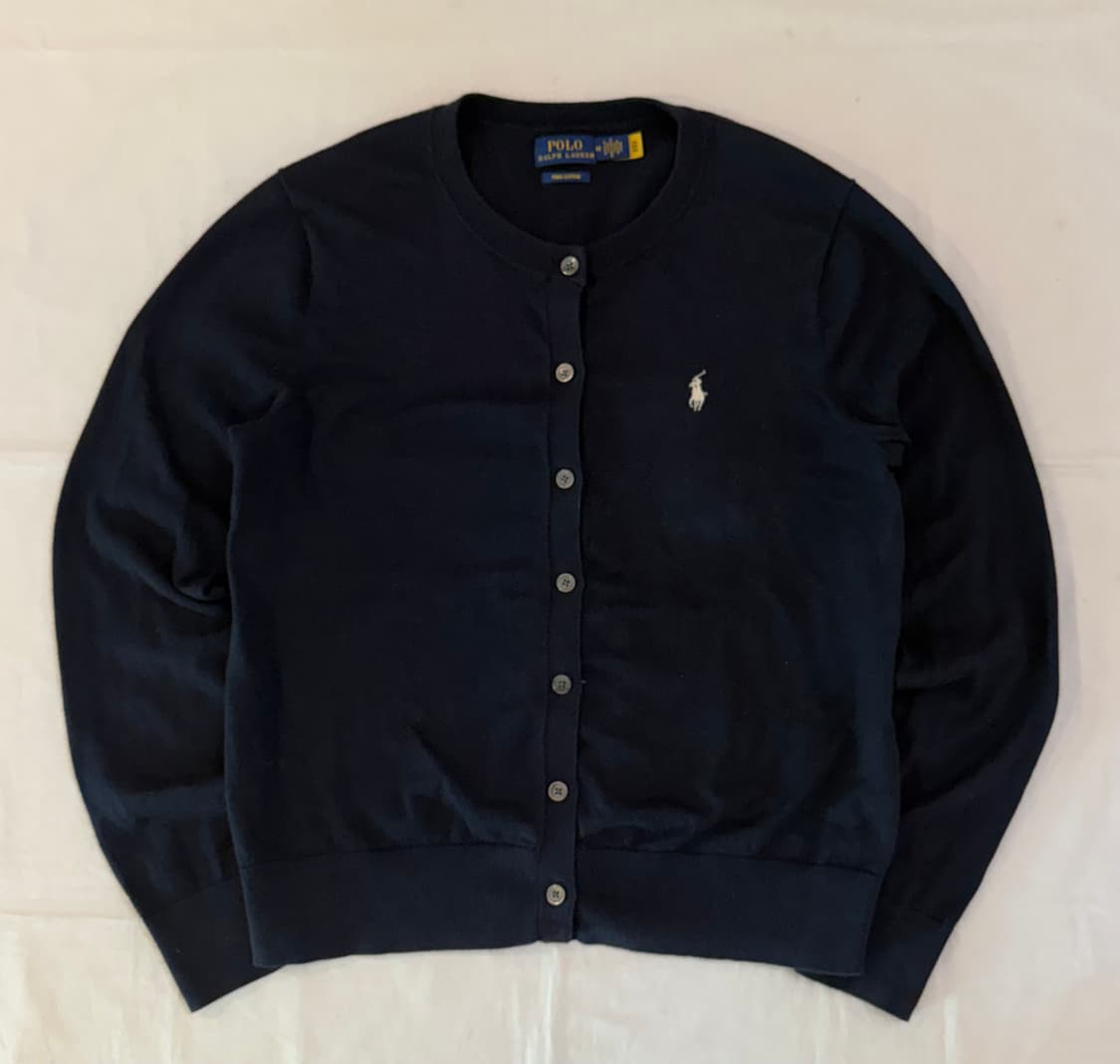 폴로 랄프로렌 큐알탭 라운드넥 니트 네이비 상품이미지1