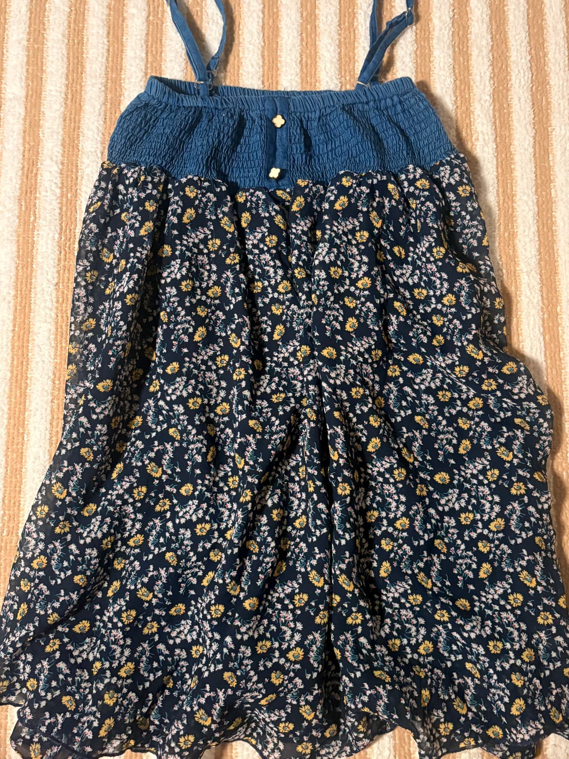 일본 빈티지 나시 원피스 밴딩 모리걸 잔꽃 히피 상품이미지2