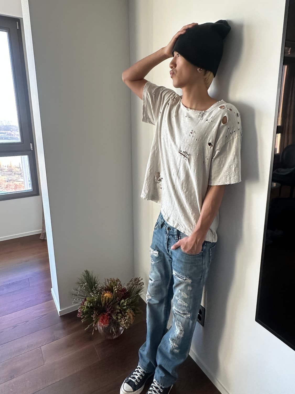 Yuremane Distressed Shirt 상품이미지2