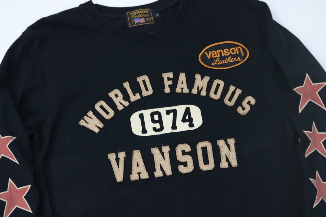 VANSON 밴슨 40주년 기념 스타 그래픽 롱 슬리브 티셔츠 (S) 상품이미지3