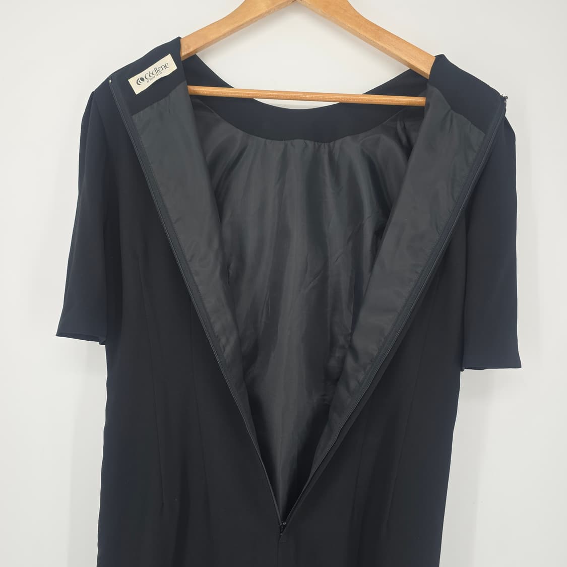 CECILENE 일본빈티지 블랙 반팔 하객록 원피스 상품이미지5