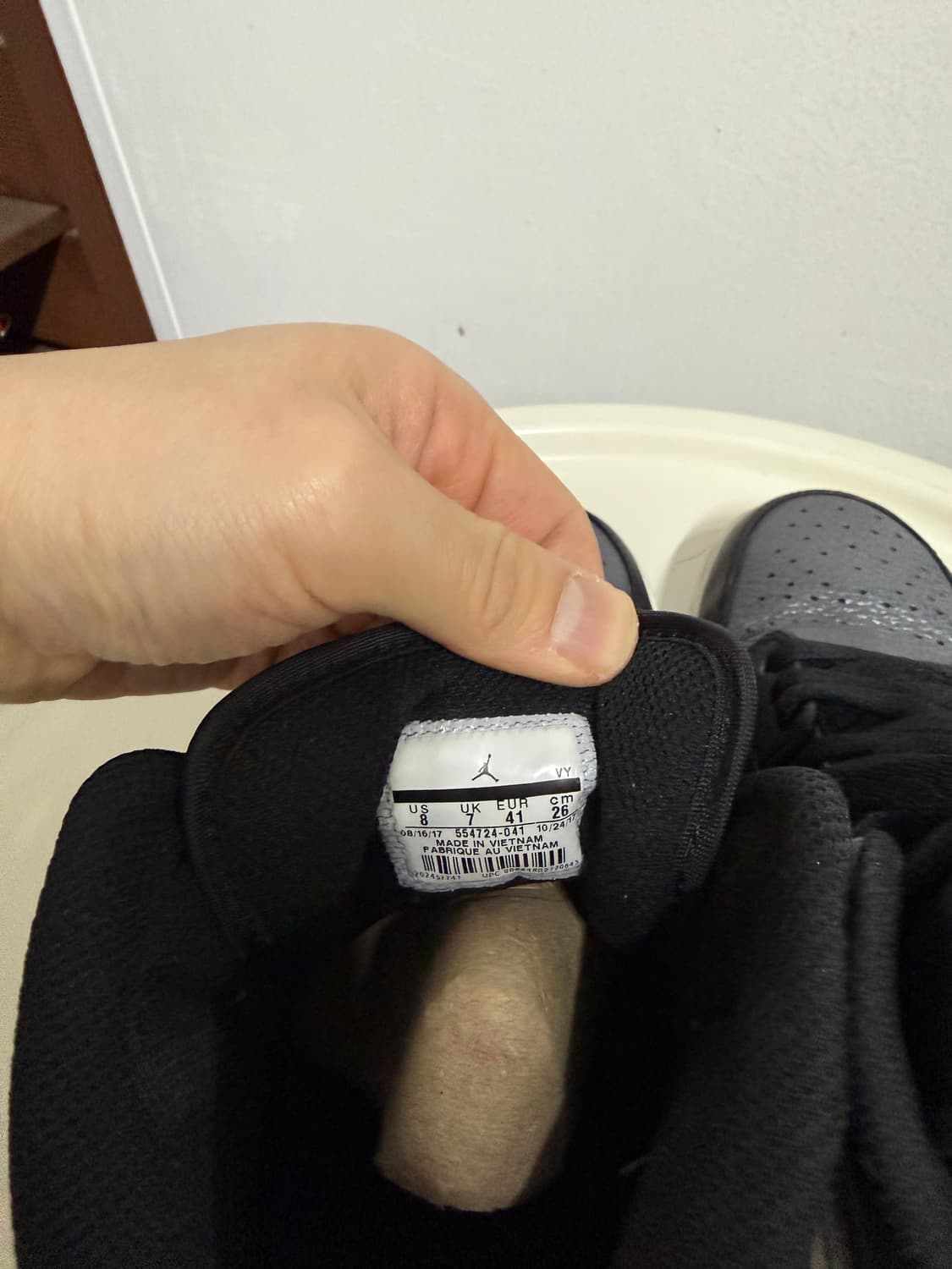 나이키 에어 조던 1 하이 블랙/회색 260mm 상품이미지5