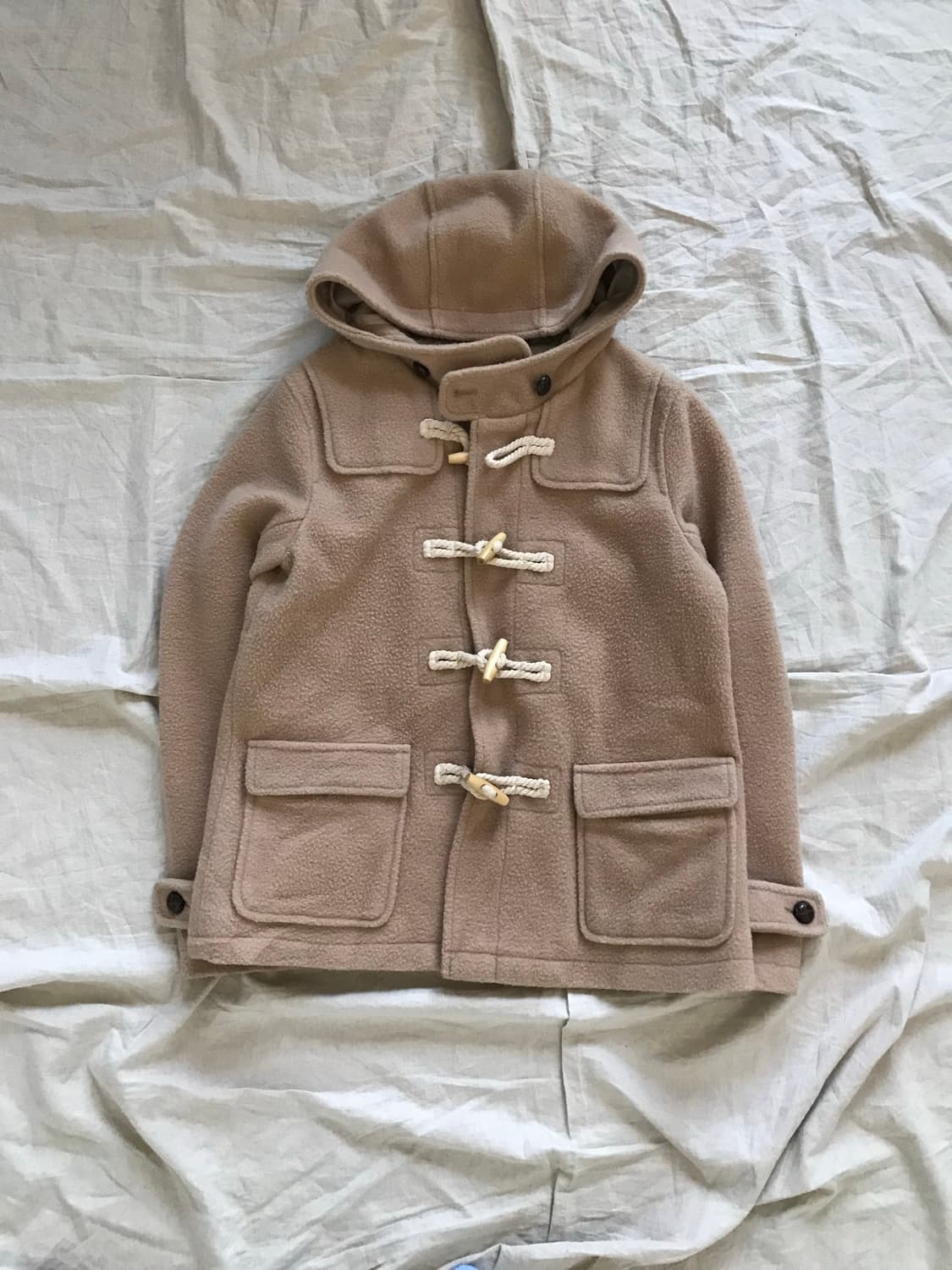 일본 JPN 빈티지 베이지 후드 떡볶이 숏코트  상품이미지6