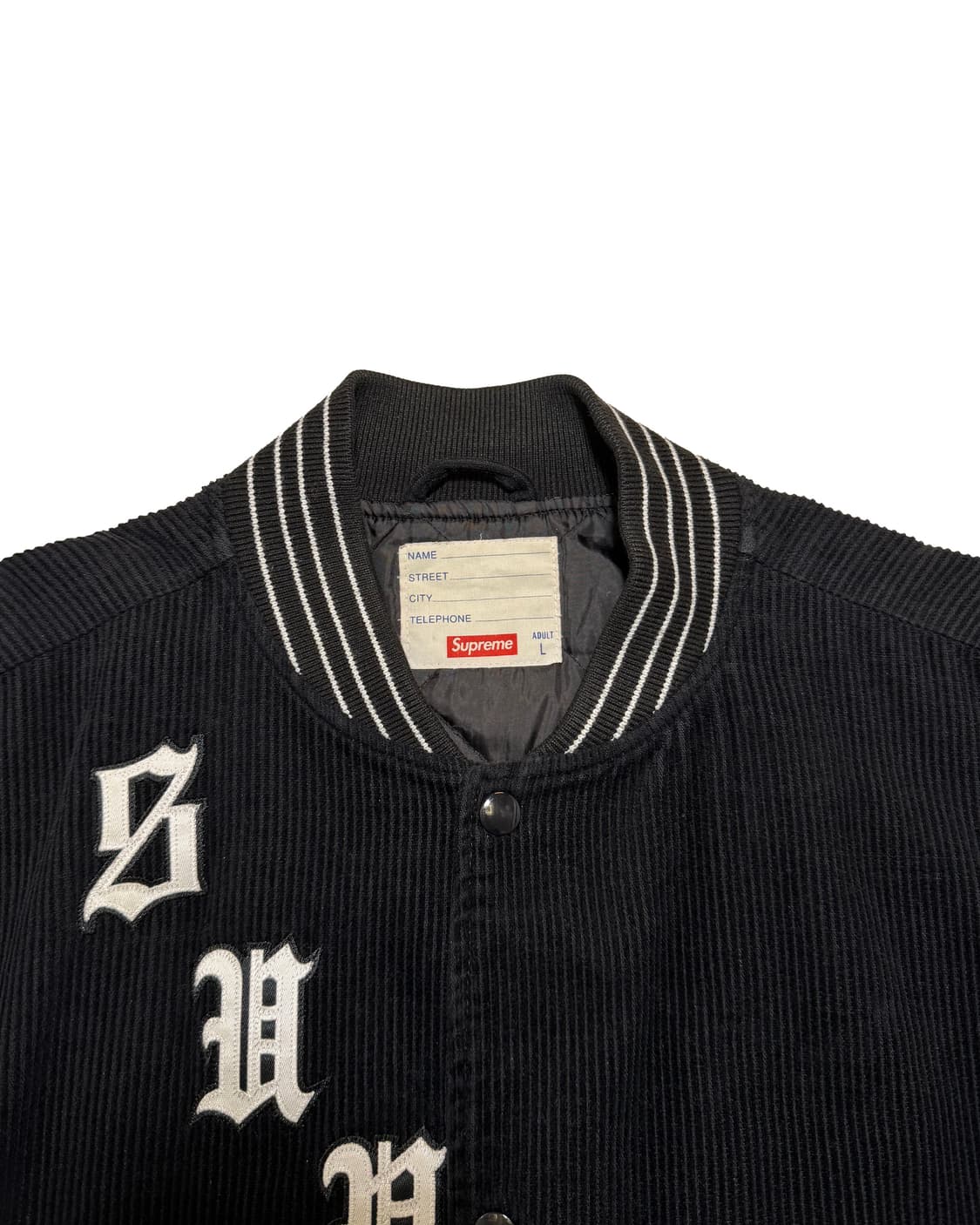 슈프림 올드 잉글리쉬 코듀로이 바시티 자켓 상품이미지3