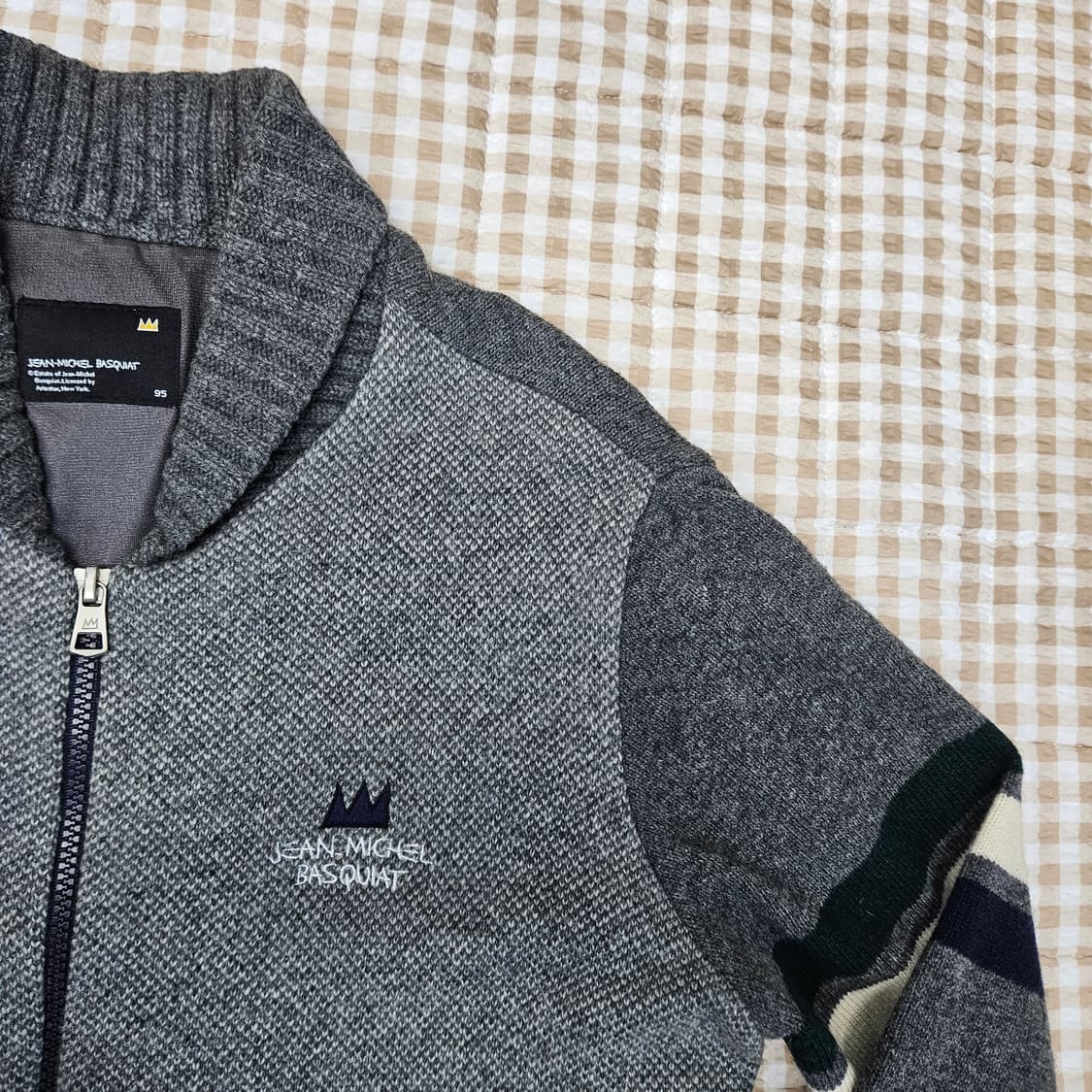 장미쉘바스키아 방풍 울 집업 가디건 남자100 상품이미지3