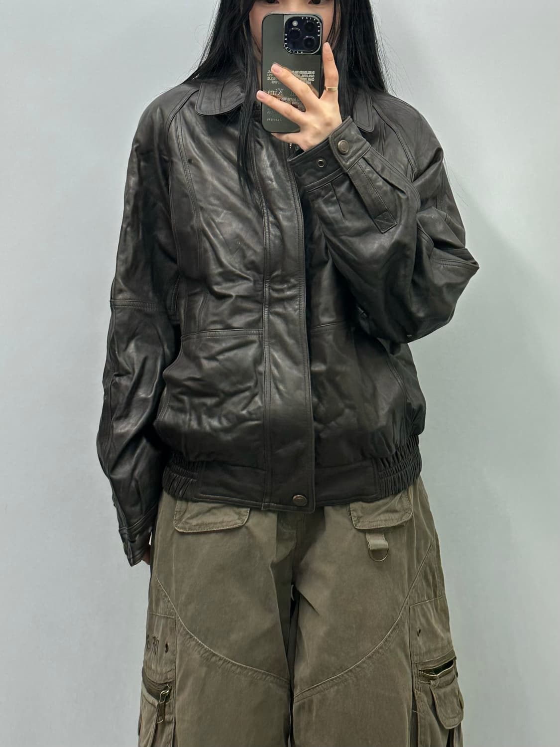 Vintage 빈티지 양가죽 봄버 자켓 상품이미지1