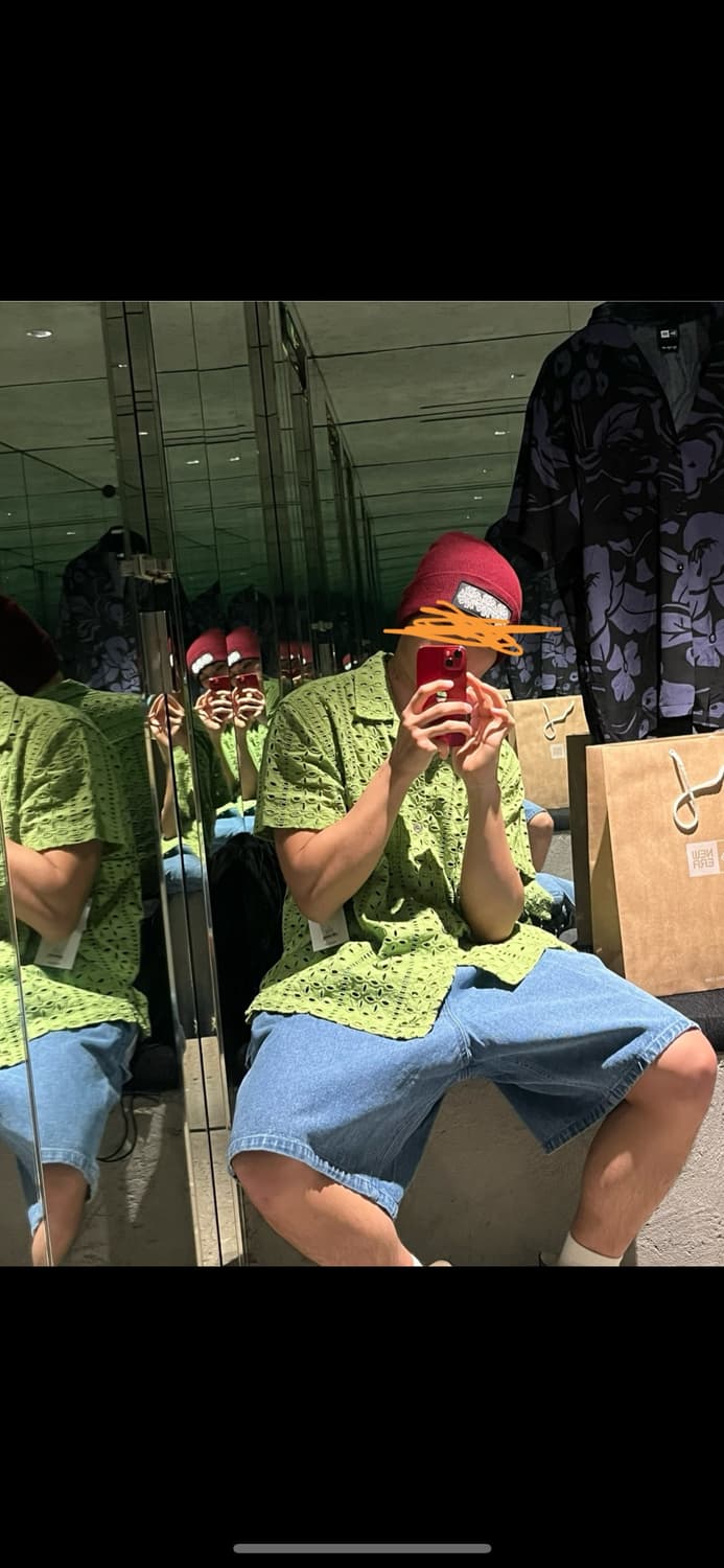 Obey 연두 망사 가디건 상품이미지5