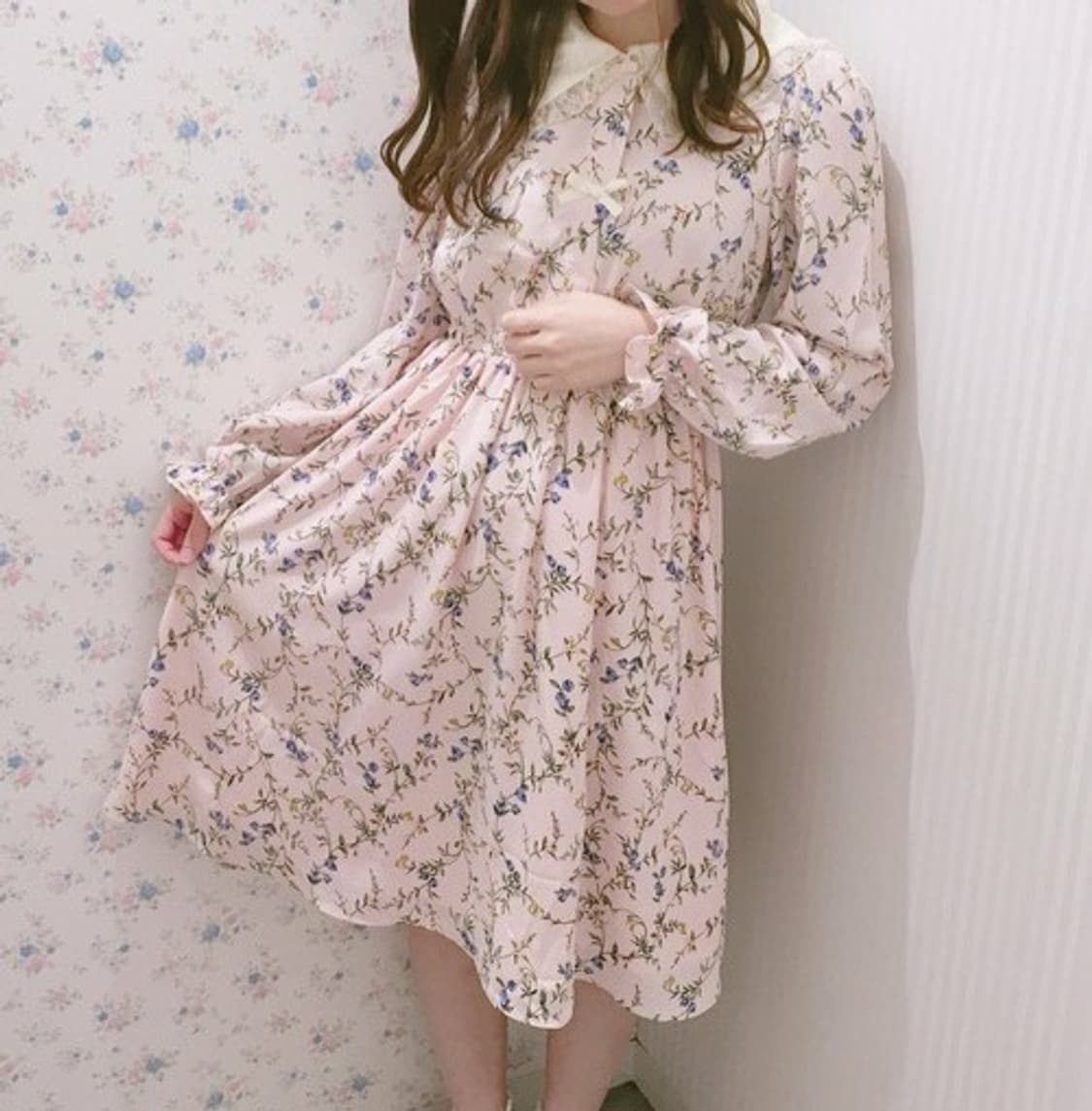 허니 시나몬 빈티지 원피스 꽃무늬 일브 일본 브랜드 양산형 로리타 상품이미지2