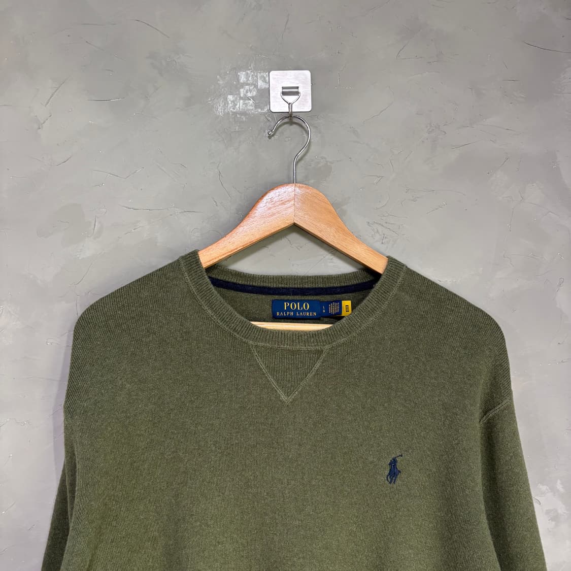 폴로 랄프로렌 코튼 니트 올리브 카키 상품이미지2