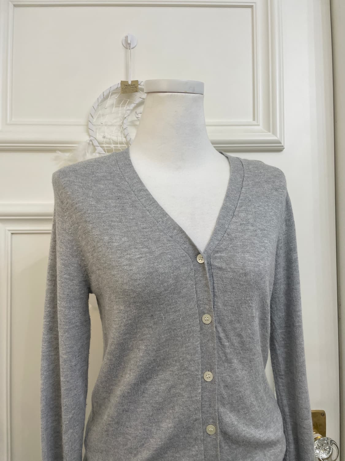 gray basic v-neck cardigan(size-M) 상품이미지6