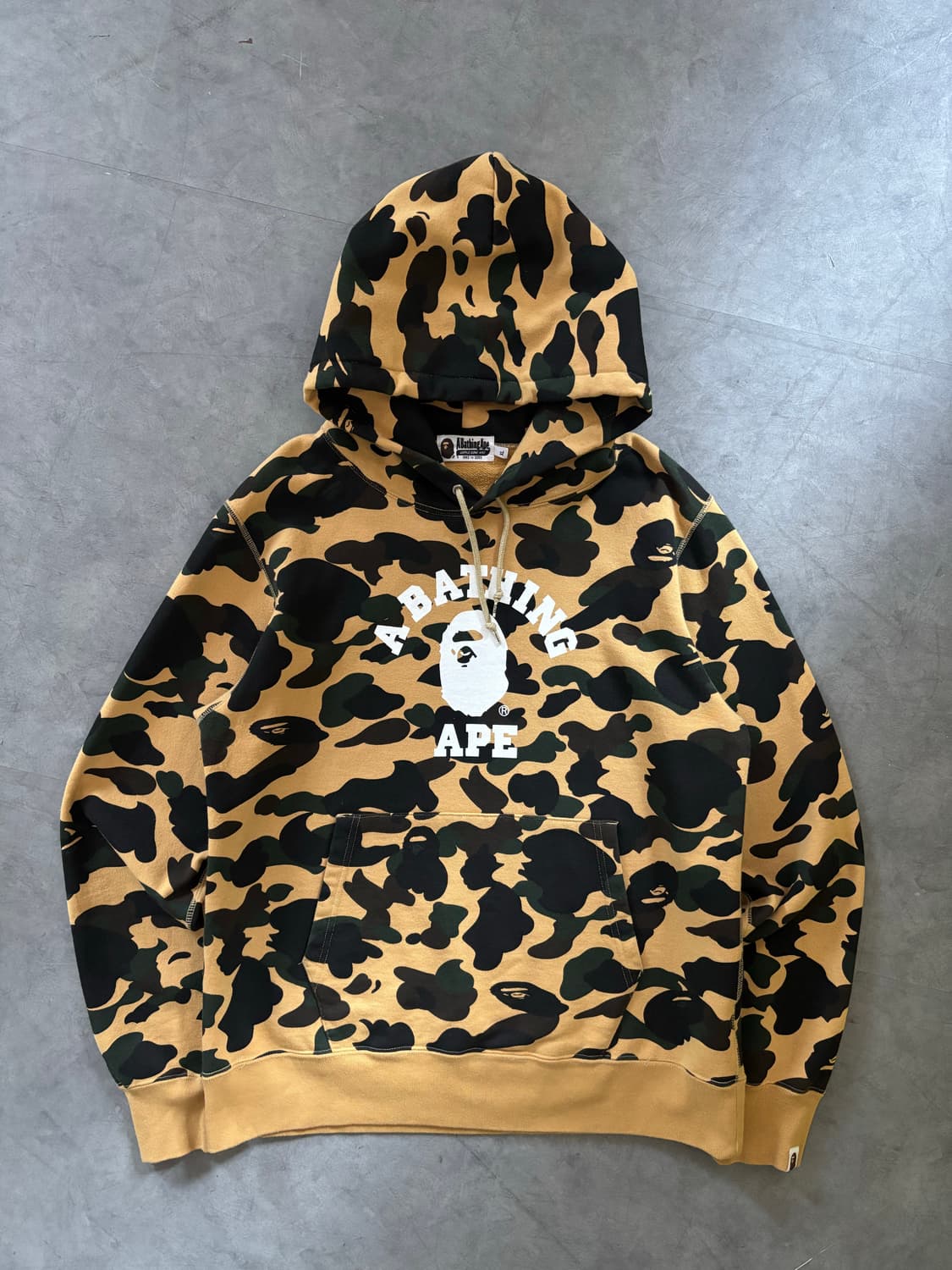 Bape 베이프 15SS 1ST 황계 카모 컬리지 후드티  상품이미지5