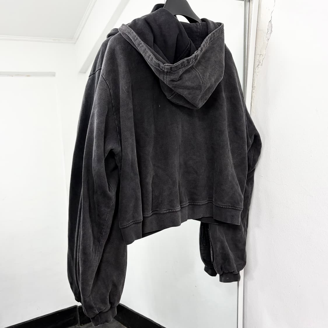 더 써든랩 유황염료 스컬 프린트 더블집업 후디 상품이미지5