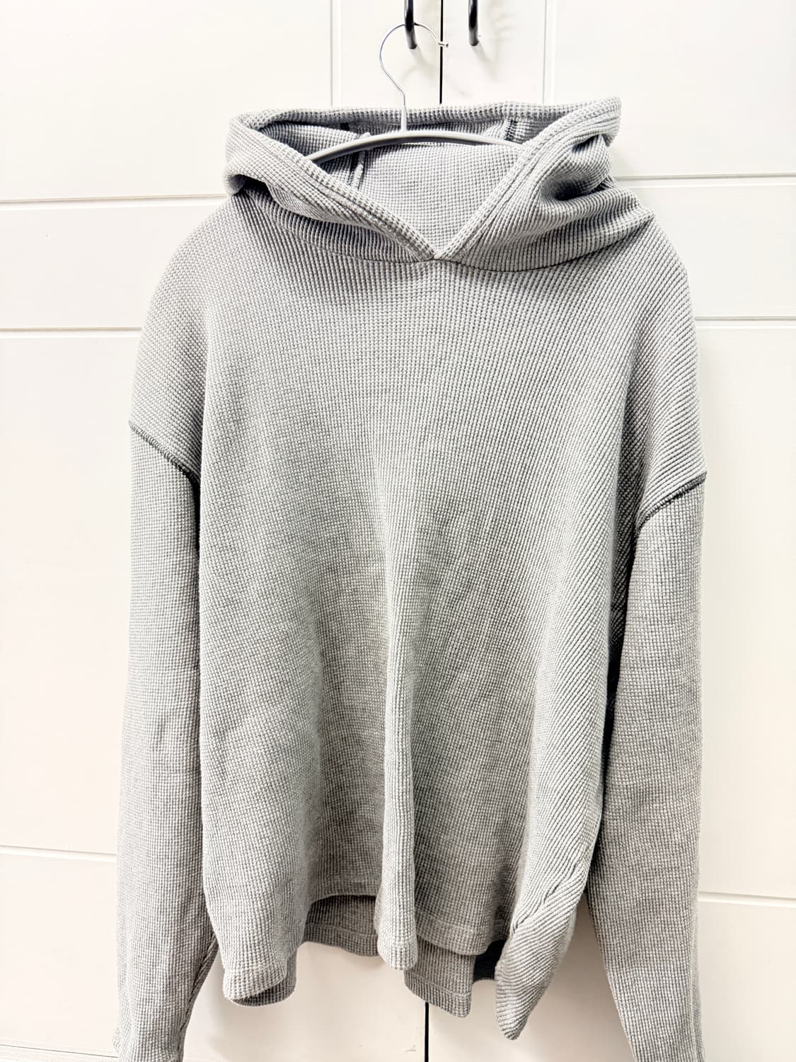 밀로 아카이브 / 오브젝트 스티치 롱 슬리브 후디 [멜란지 그레이 상품이미지2