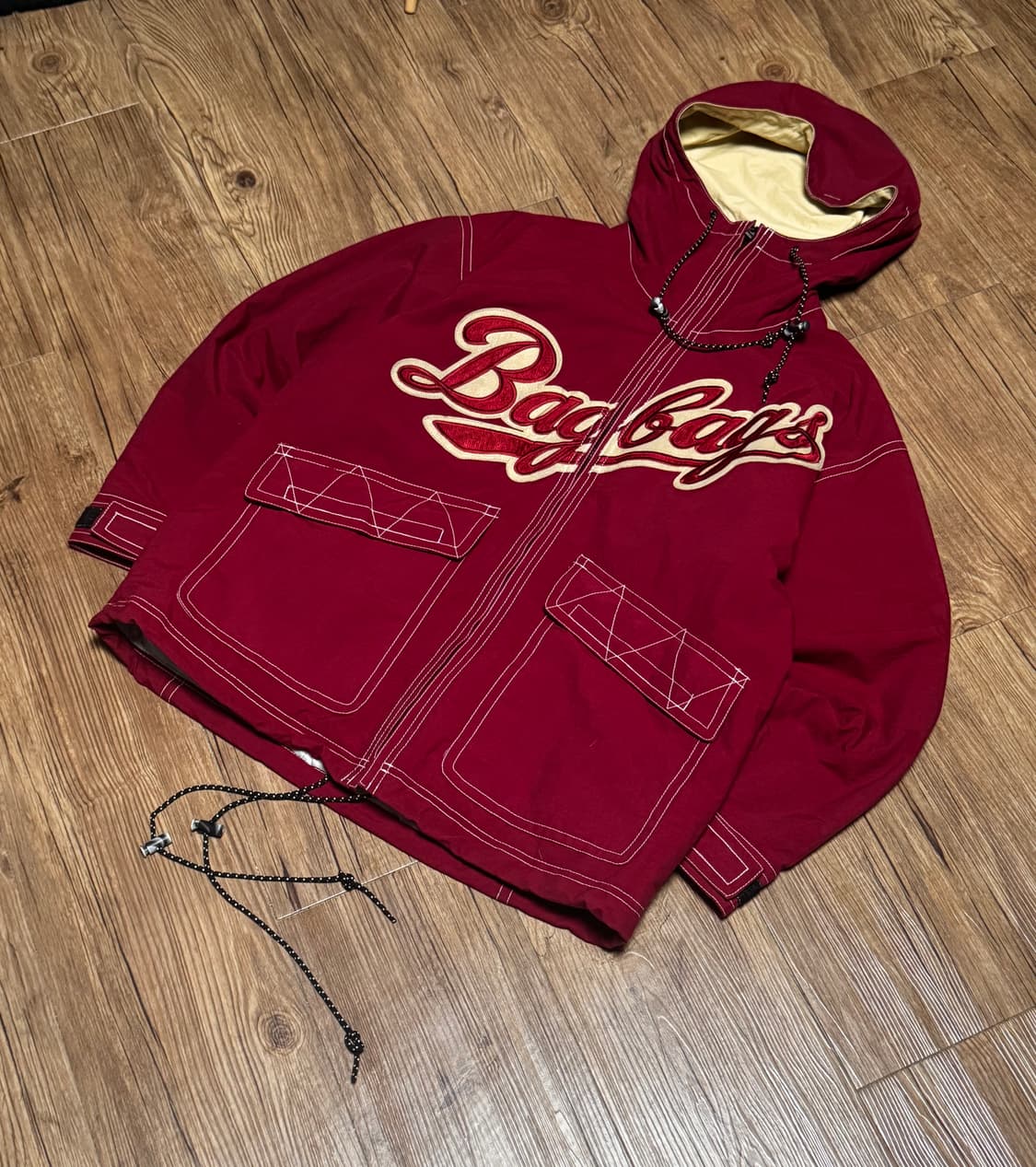 [M] Bag-bags 올드스쿨 버건디 후드 자켓 상품이미지1