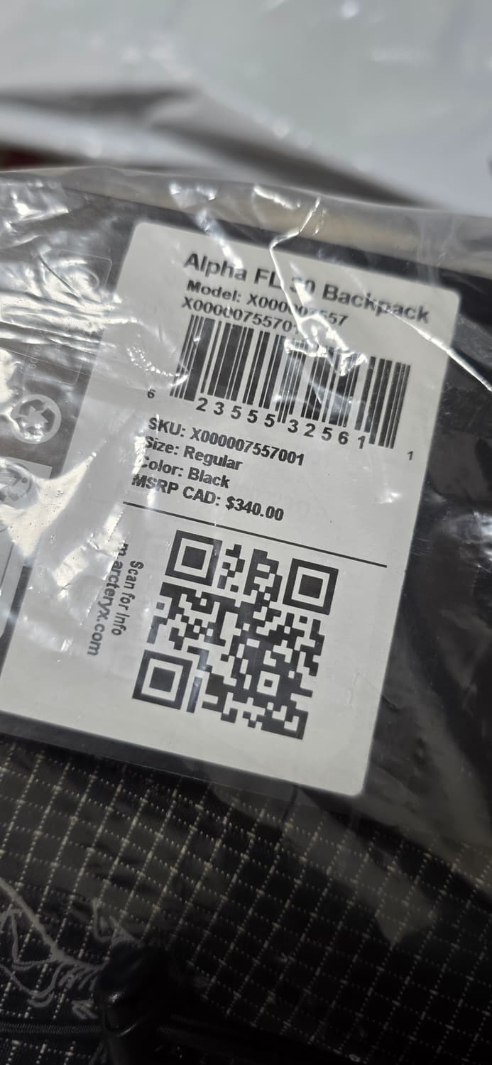 아크테릭스 알파 FL 30 백팩 블랙 팝니다 상품이미지3