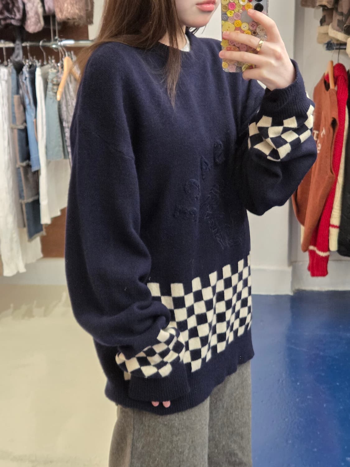 Versace 지아니 베르사체 메두사 체커보드 니트 상품이미지2