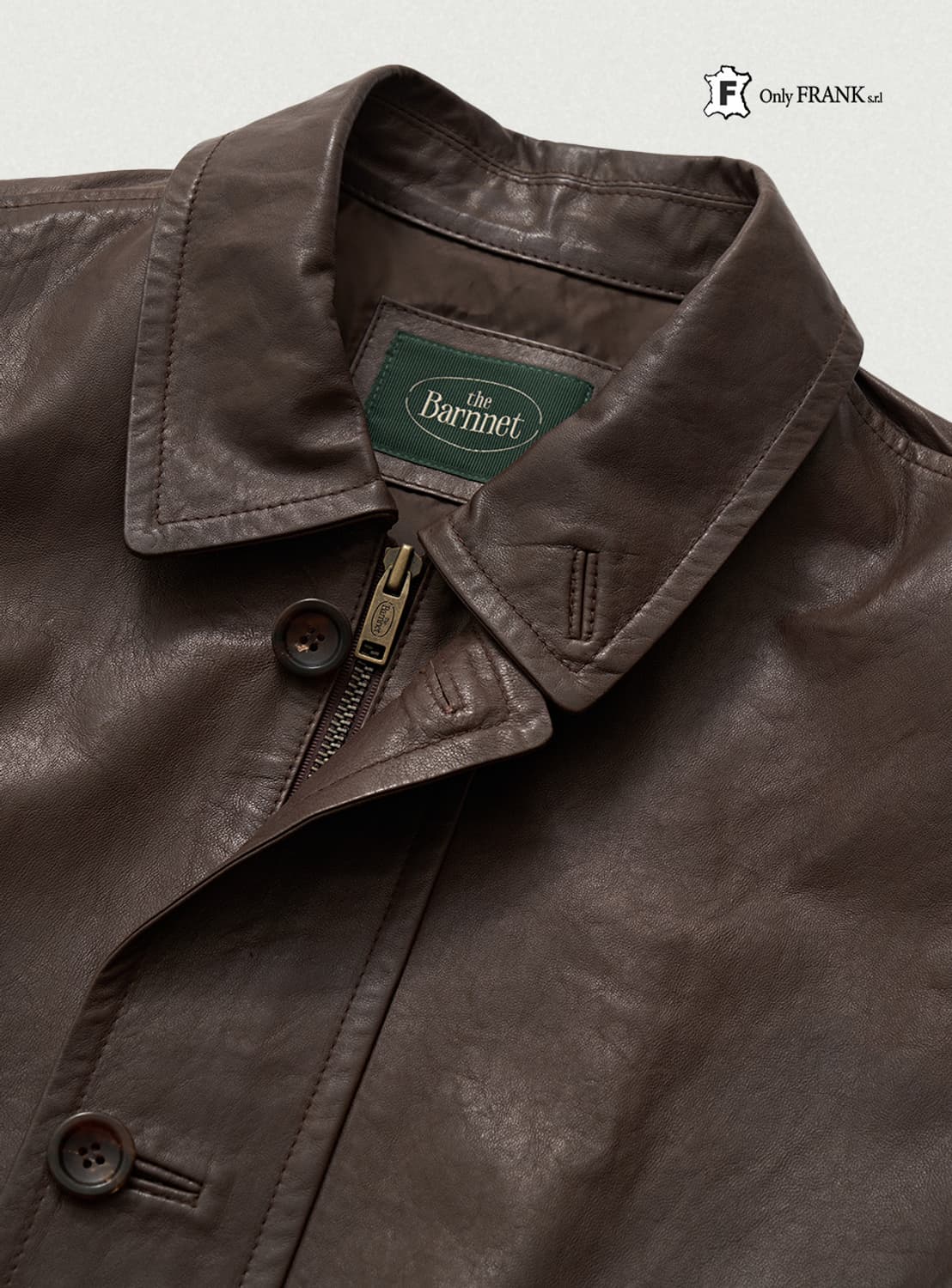 더바넷 뎁 램스킨 레더 캠프 스트링 코트 브라운 상품이미지5