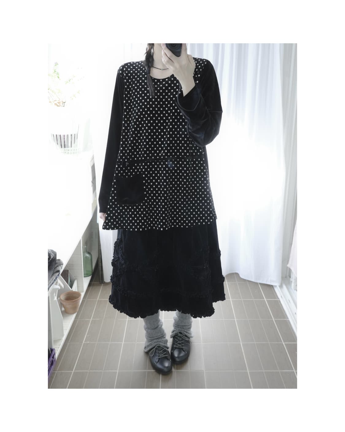 Dot velvet t-shirt 상품이미지5