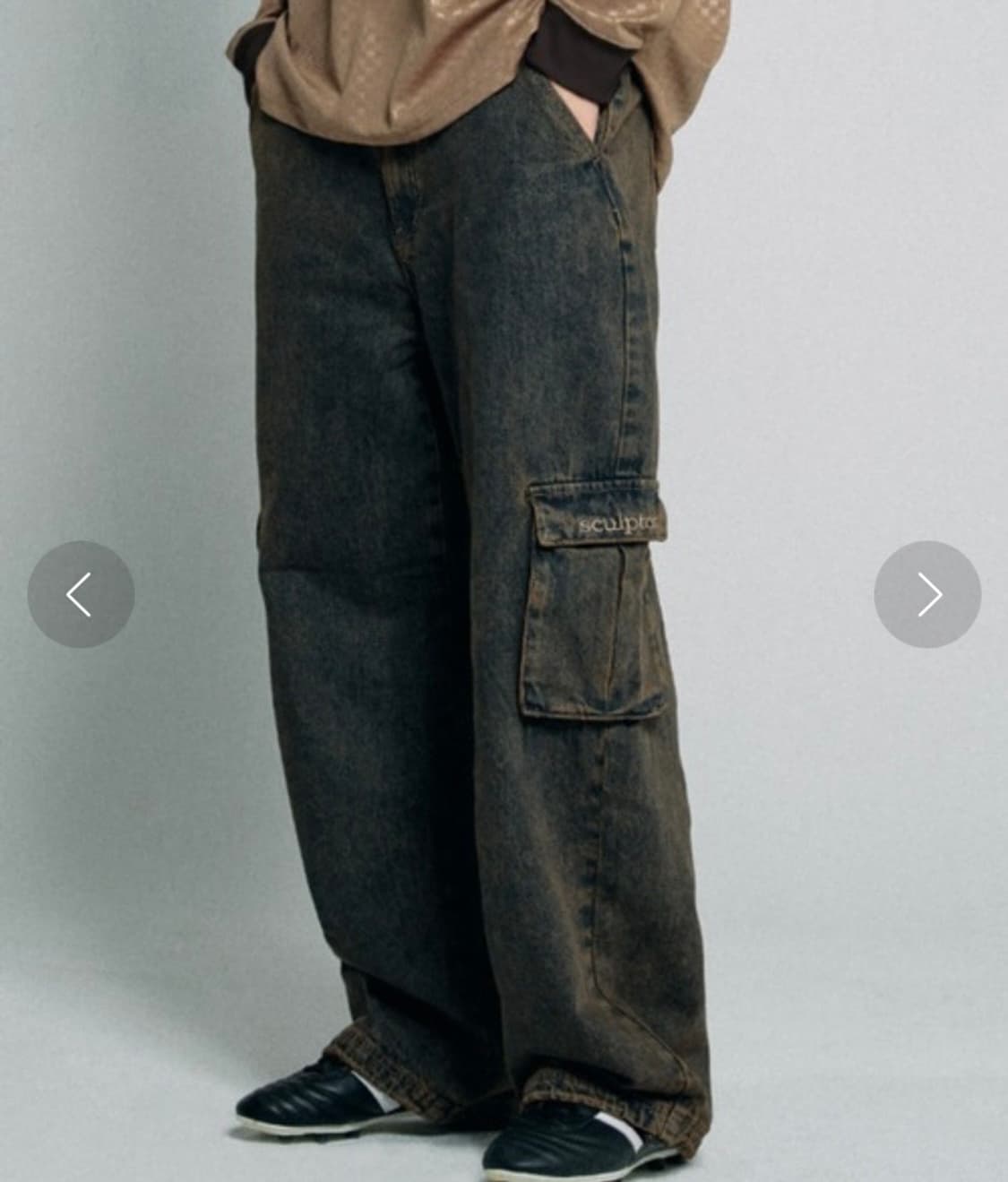 스컬프터 SCULPTOR 애시드 카고 조거 팬츠 빈티지 브라운 새상품 상품이미지2