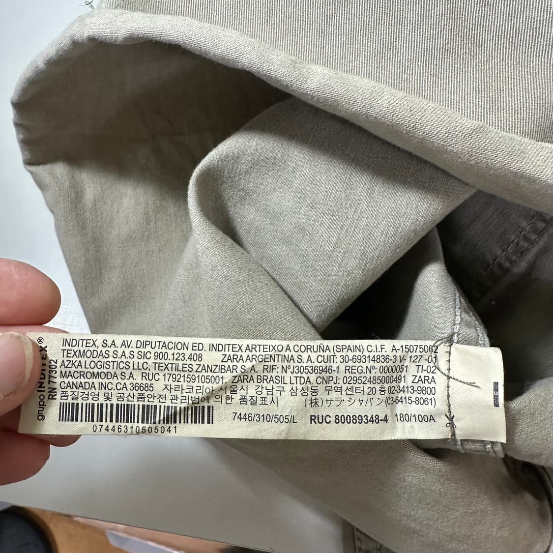 100 L 자라 맨 빈티지워시드 투포켓 코튼 셔츠 남방 상품이미지5