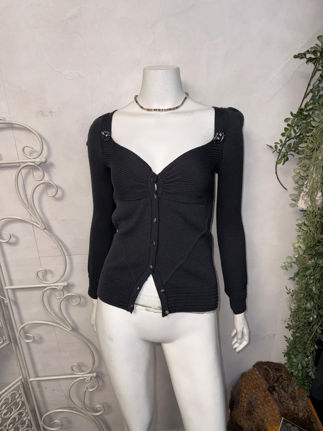 Blumarine virgin wool square neck 가디건 상품이미지1