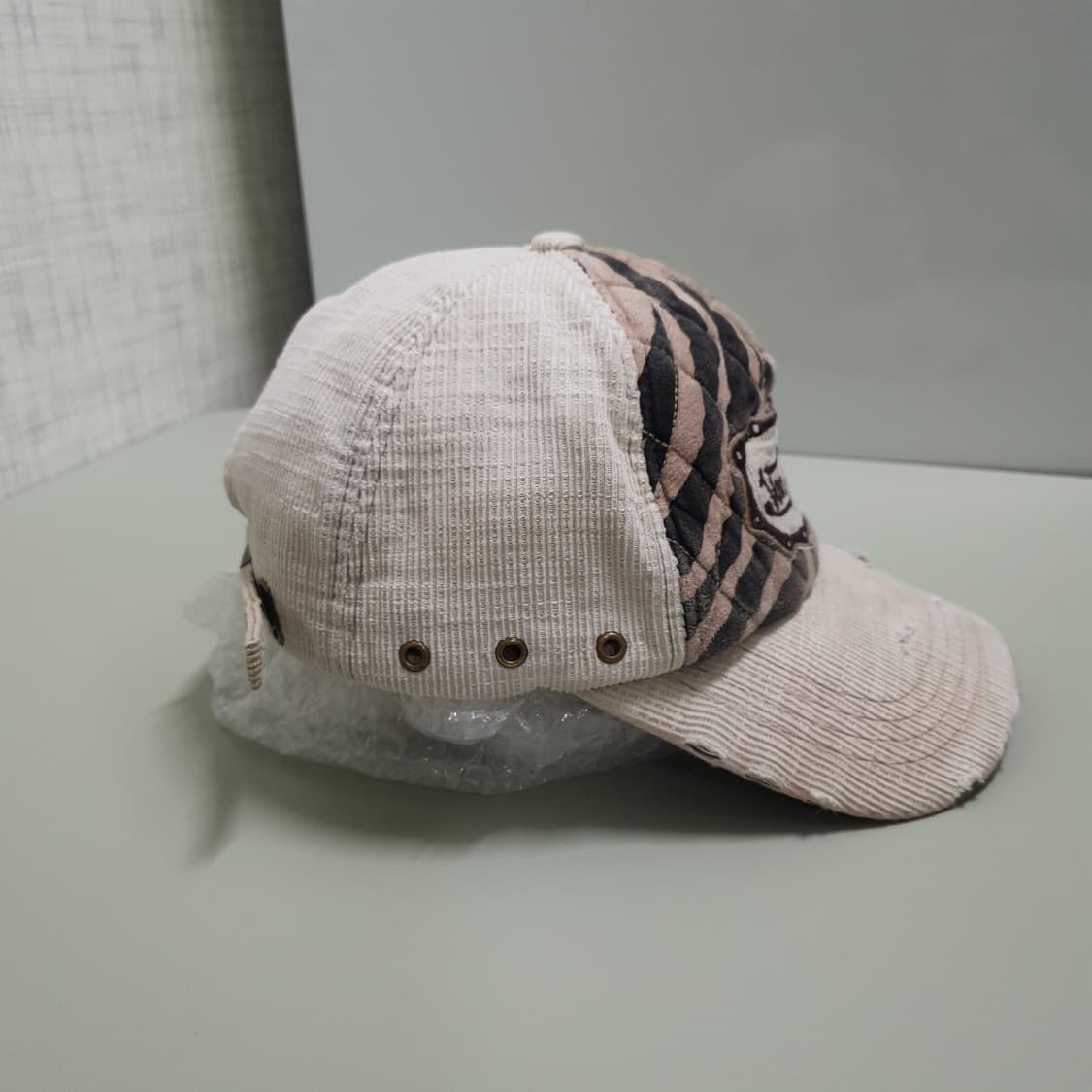 본더치 Y2K 타이거 카모 퀼티드 코듀로이 워싱 데미지 볼캡 희귀 상품이미지3