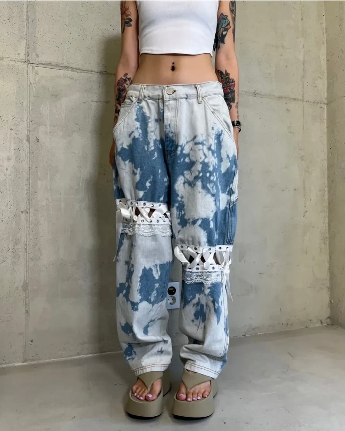 더미스테리어스호텔 커스텀 웨딩 데님팬츠 상품이미지1