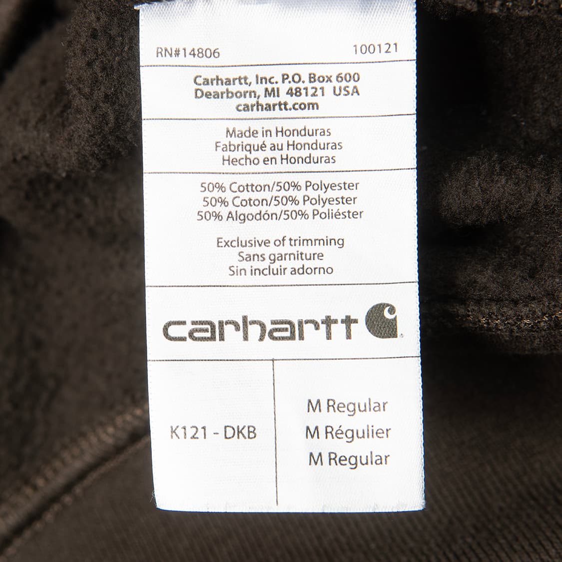[M] 칼하트 K121 미드웨이트 후디 다크 브라운  상품이미지5