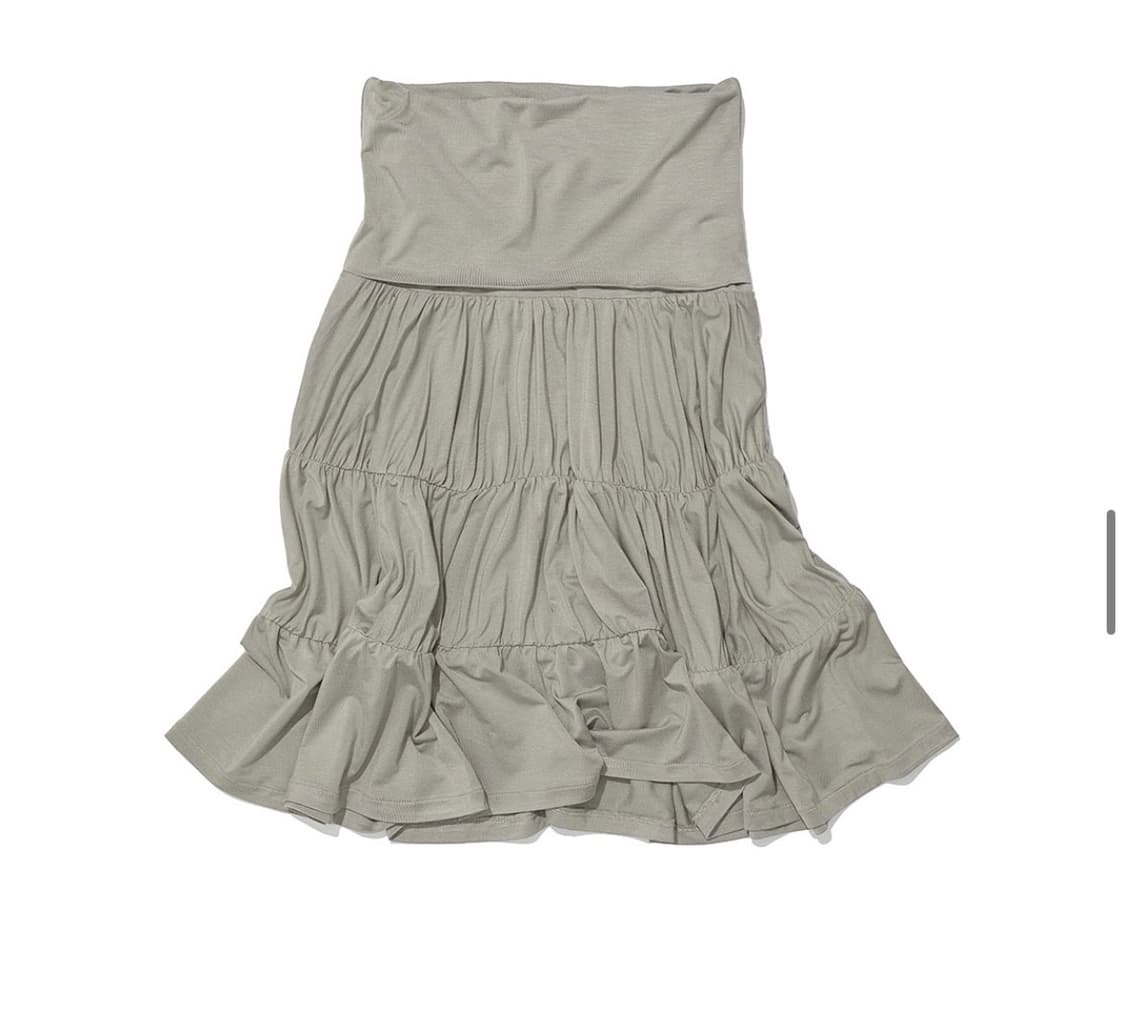 파르티멘토우먼 셔링 스커트 카키 상품이미지2