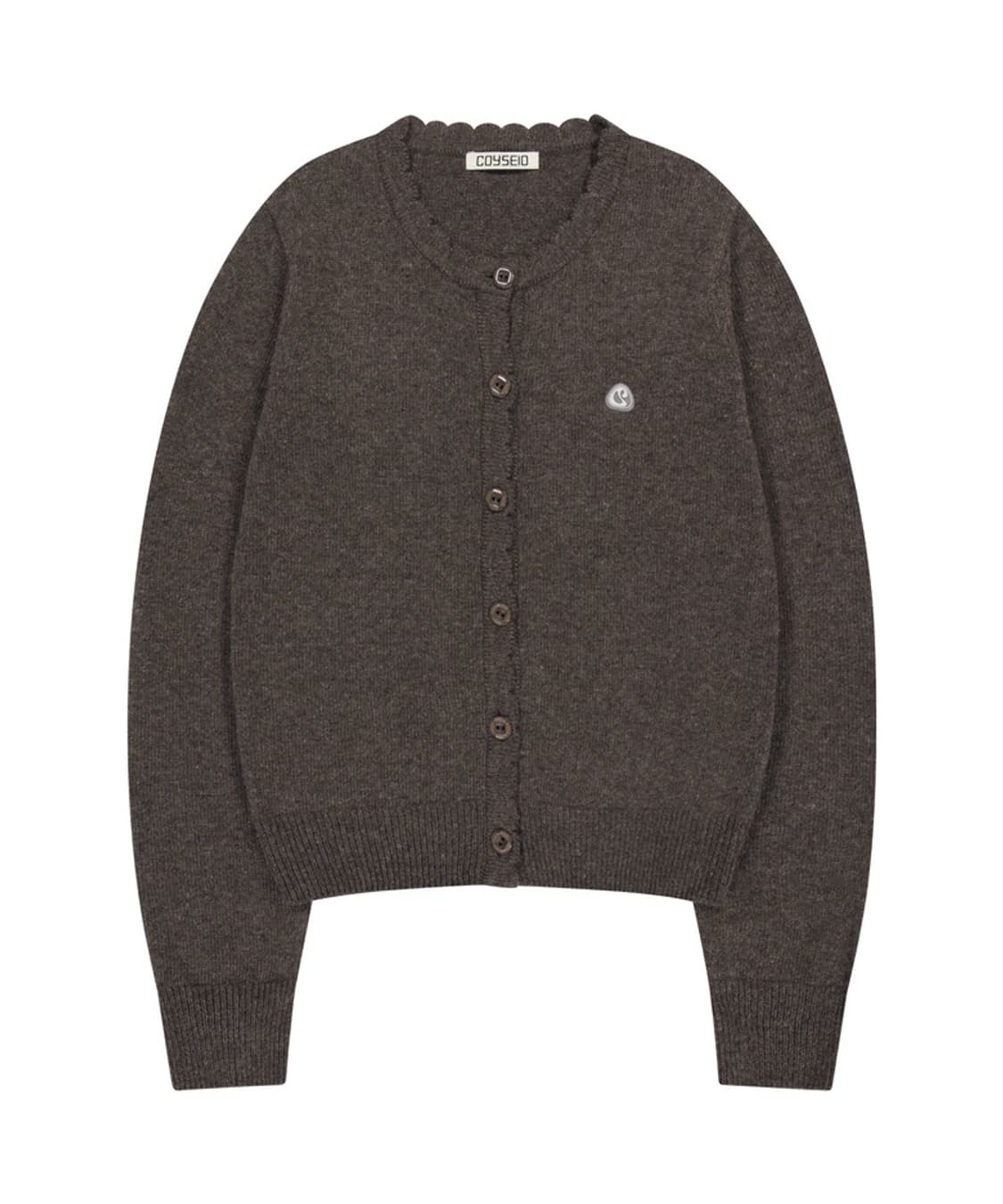 코이세이오 플라워 버튼 가디건 브라운 상품이미지1