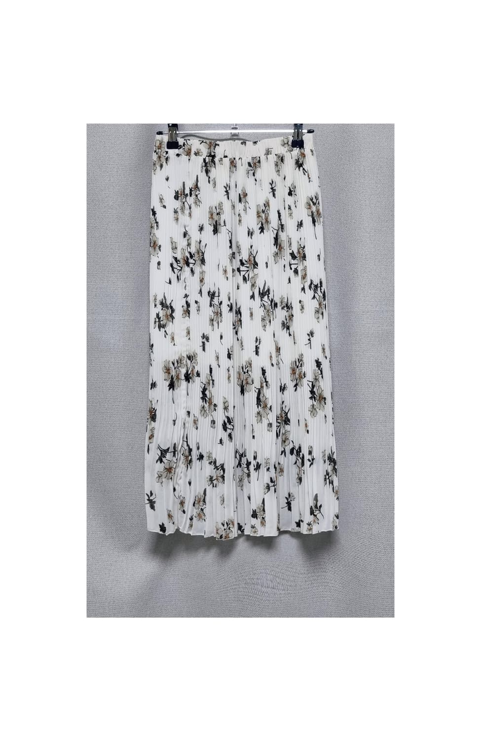 주름 플리츠 플라워 밴딩 롱 스커트 상품이미지1