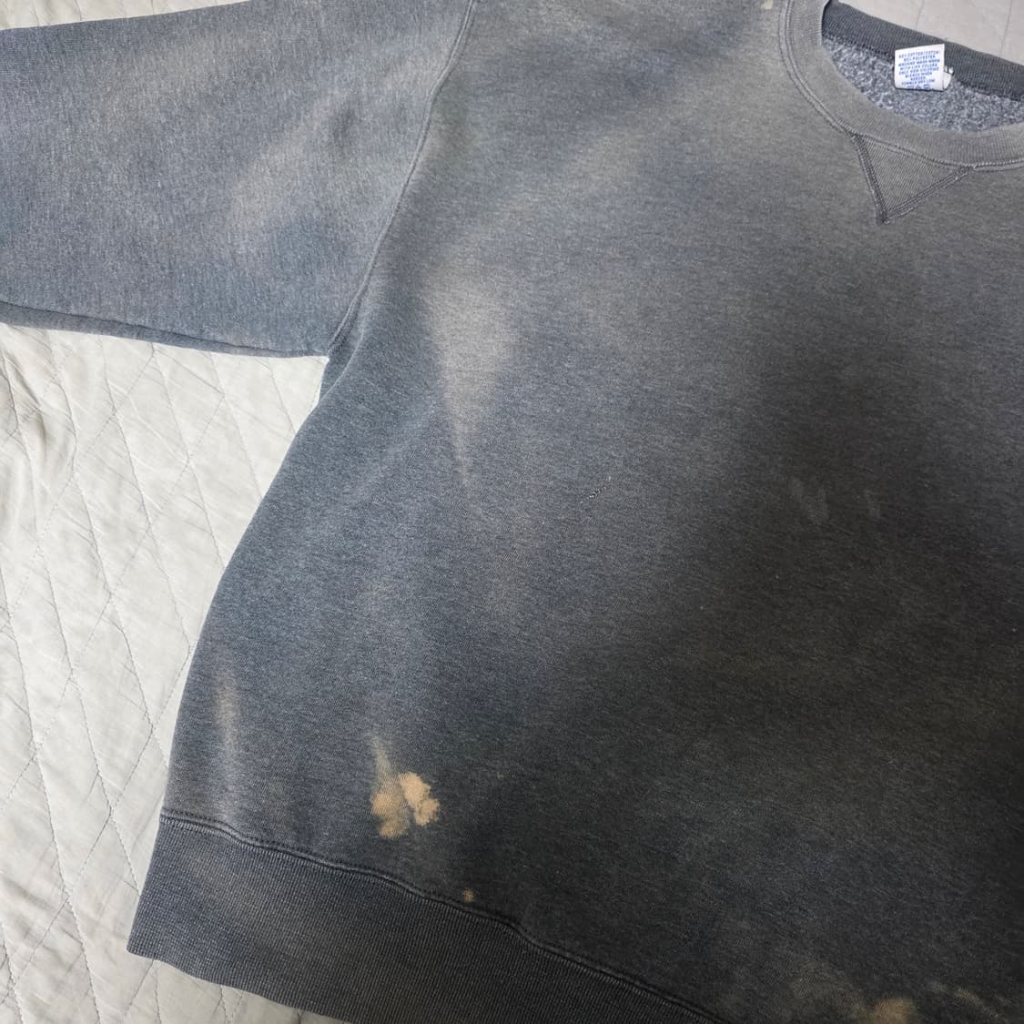 [XL] 90s 러셀 애슬레틱 다크그레이 페이드 트래쉬드 맨투맨 스웻 상품이미지4